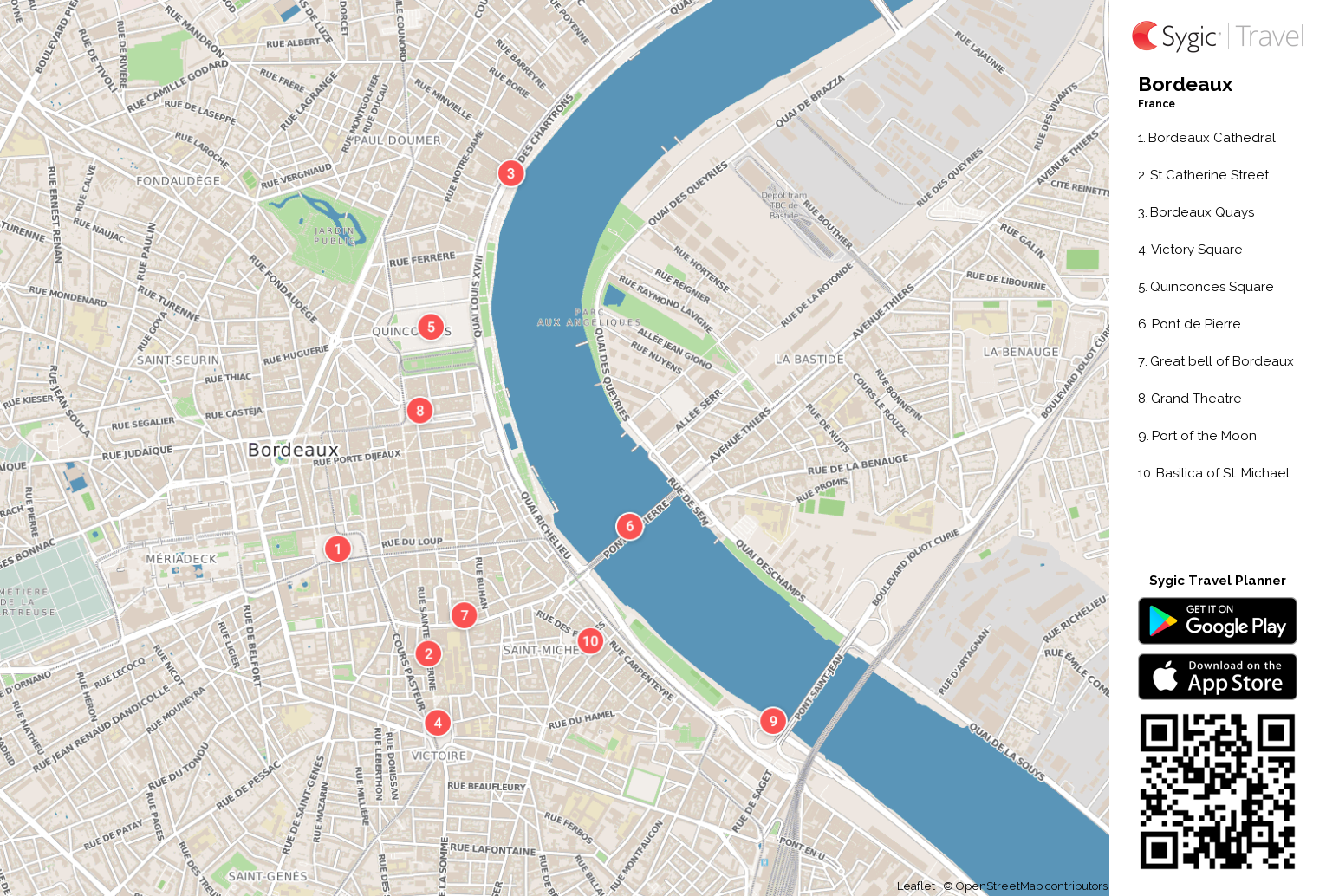 Bordeaux Printable Tourist Map Tripomatic