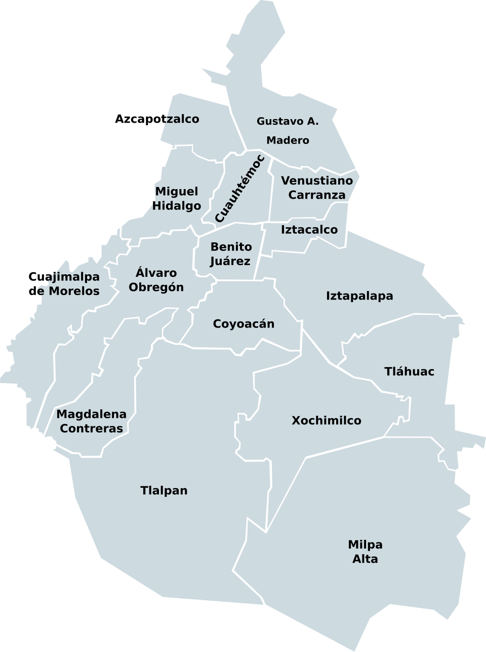 Boroughs Of Mexico City Wikipedia