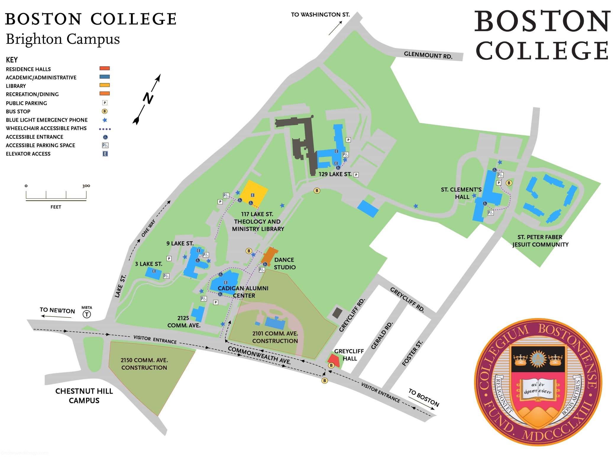 Boston College Campus Map Boston Massachusetts Maps Of Chestnut Hill Campus Newton Campus Brighton Campus Ontheworldmap Boston College Campus Map Boston Massachusetts Maps Of Chestnut Hill Campus Newton Campus Brighton Campus Ontheworldmap