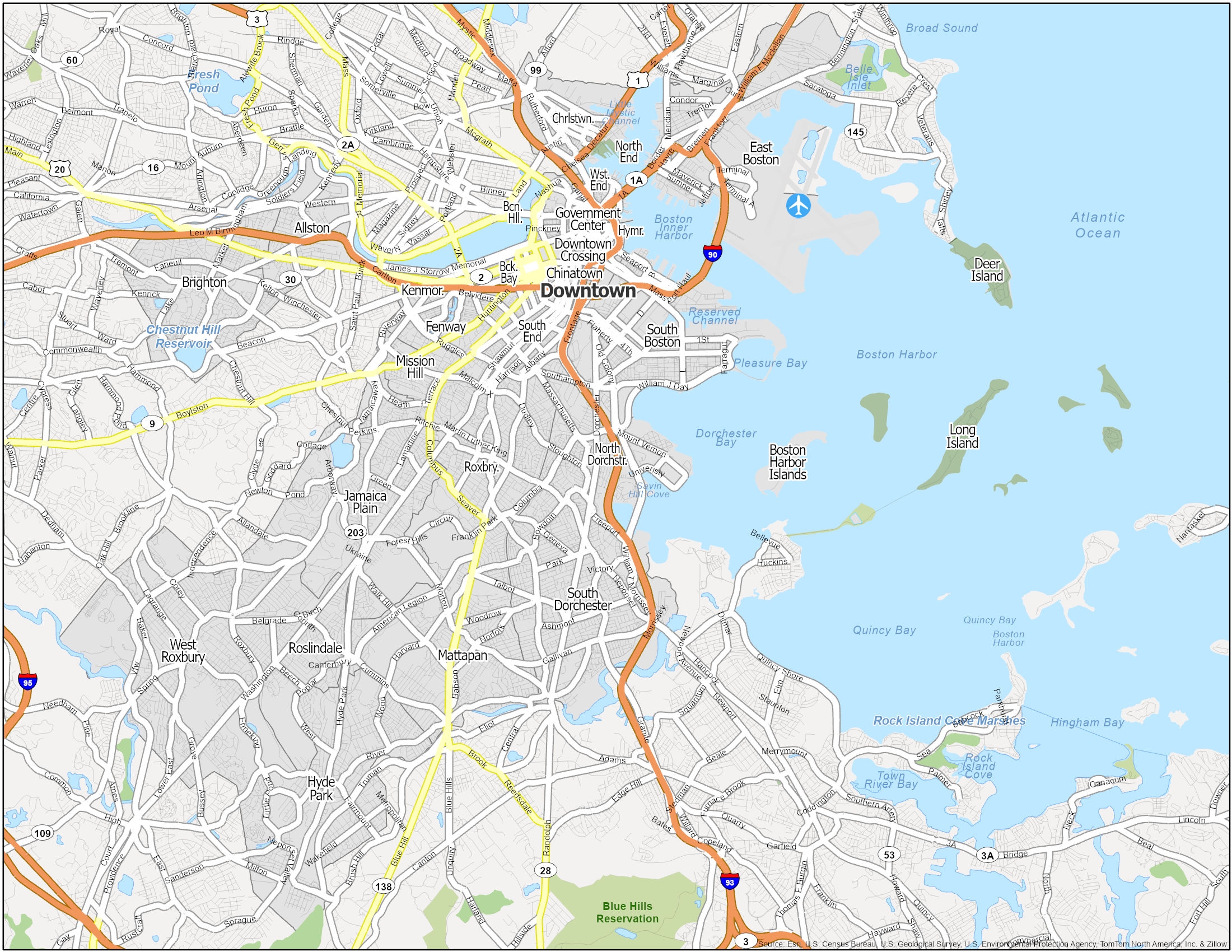 Boston Neighborhood Map GIS Geography