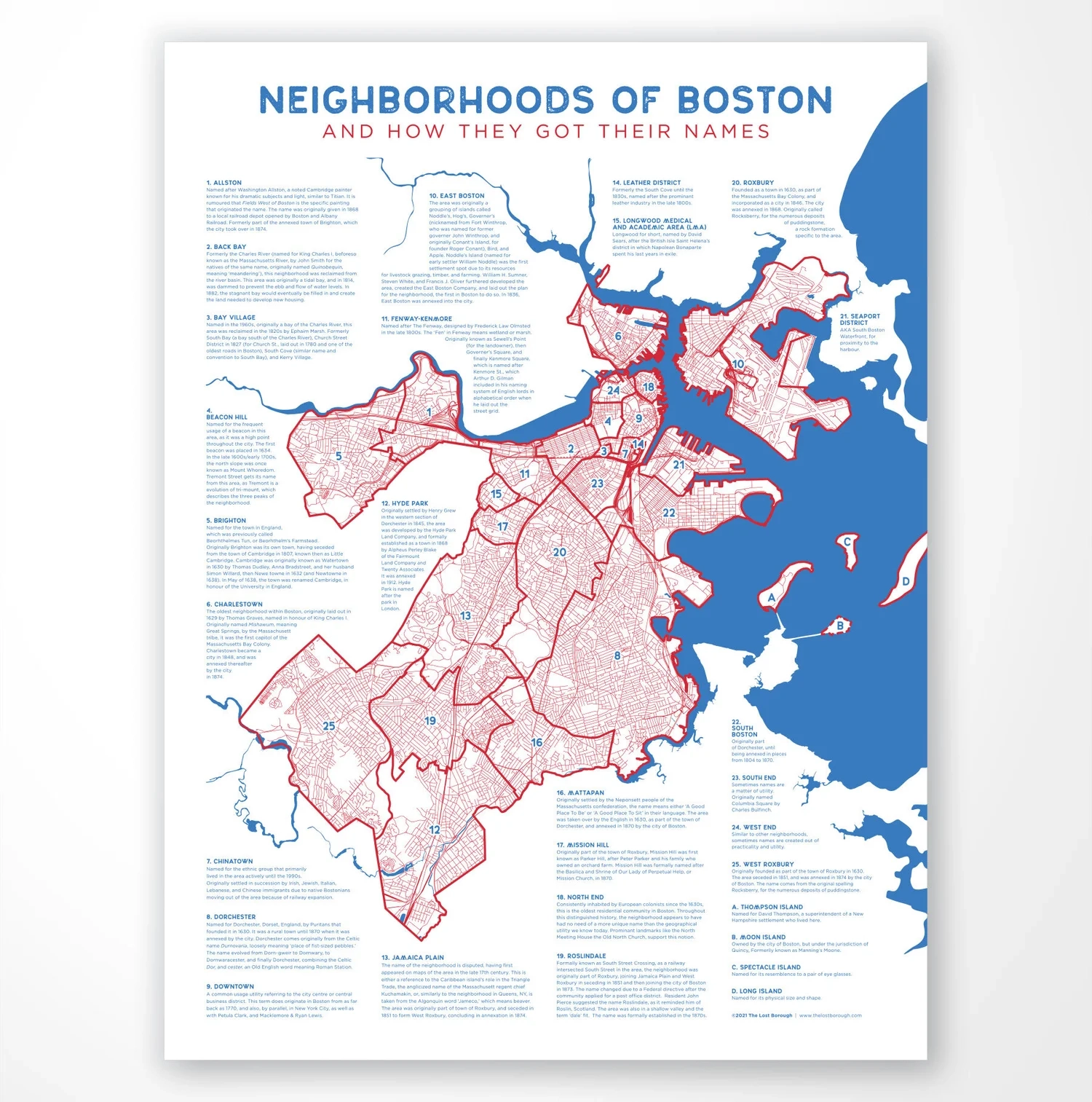Boston Neighborhood Names Print The Lost Borough