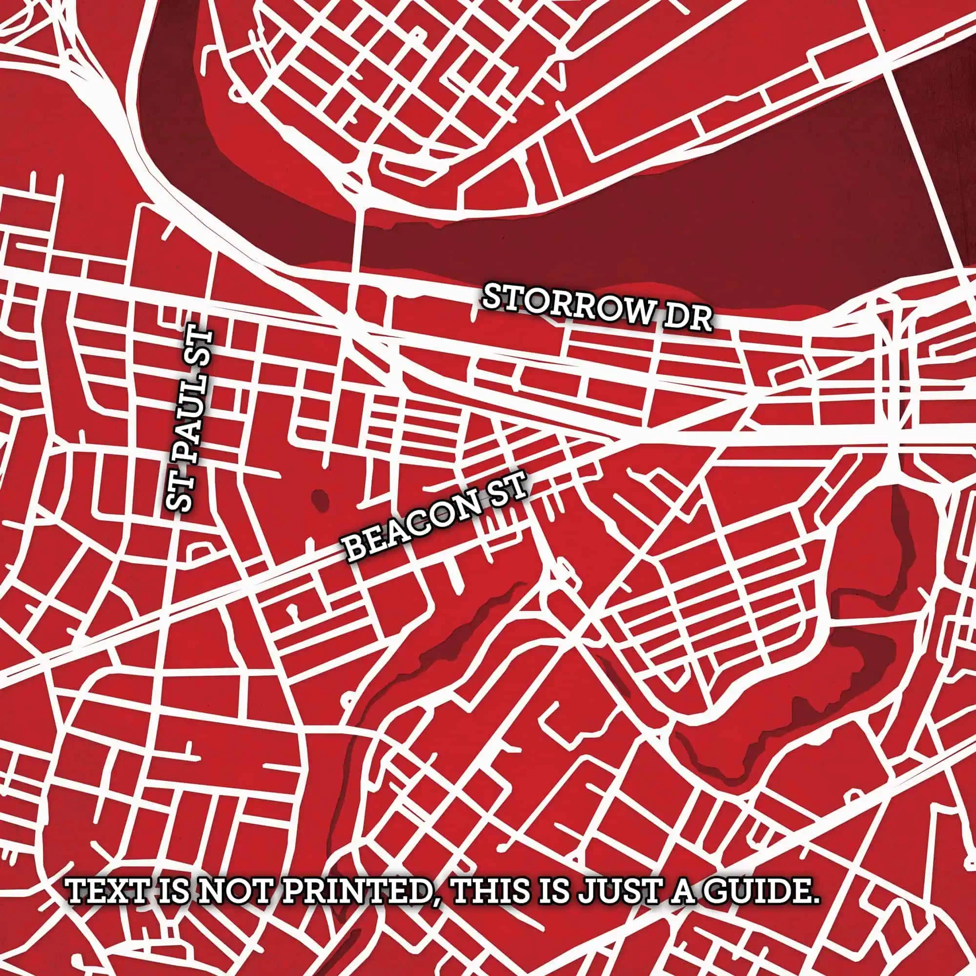 Boston University Campus Map Art By City Prints The Map Shop