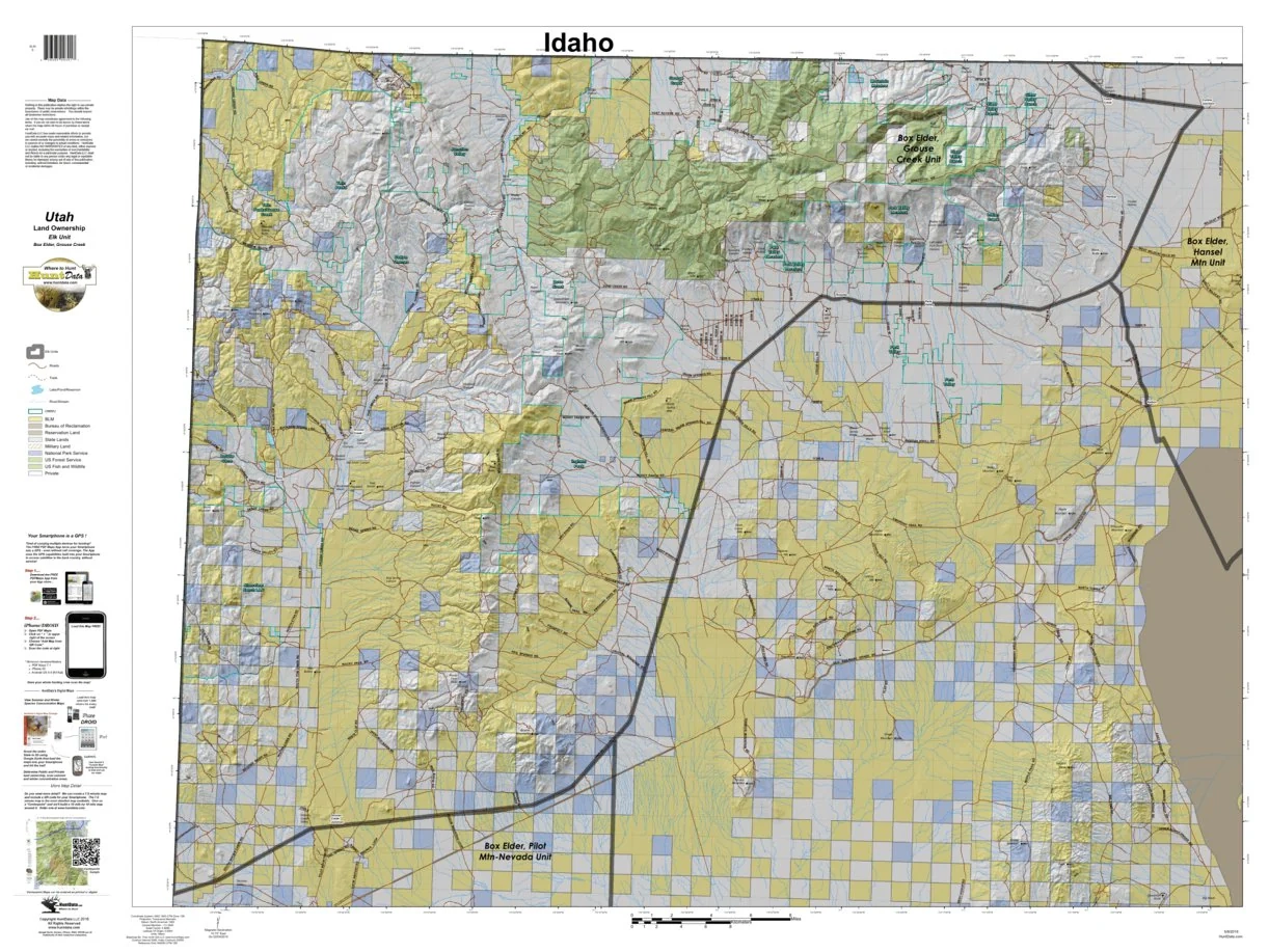 Box Elder Grouse Creek Utah Elk Hunting Unit Map With Land Ownership By HuntData LLC Avenza Maps
