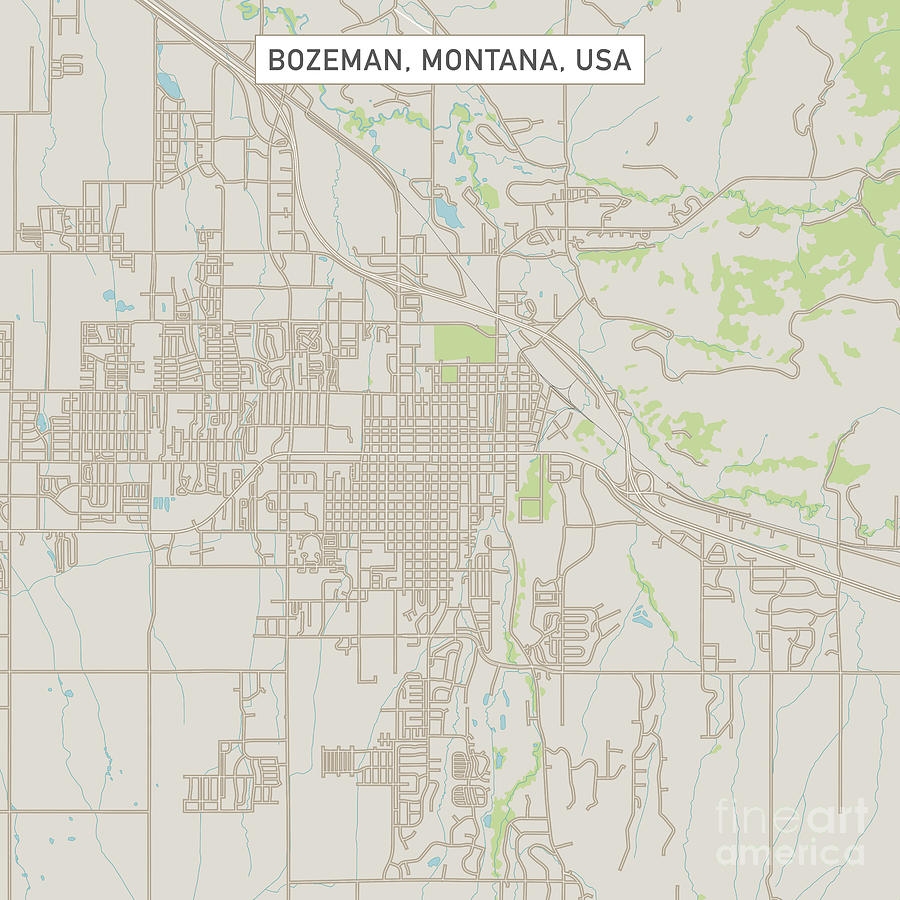 Bozeman Montana US City Street Map Digital Art By Frank Ramspott Fine Art America