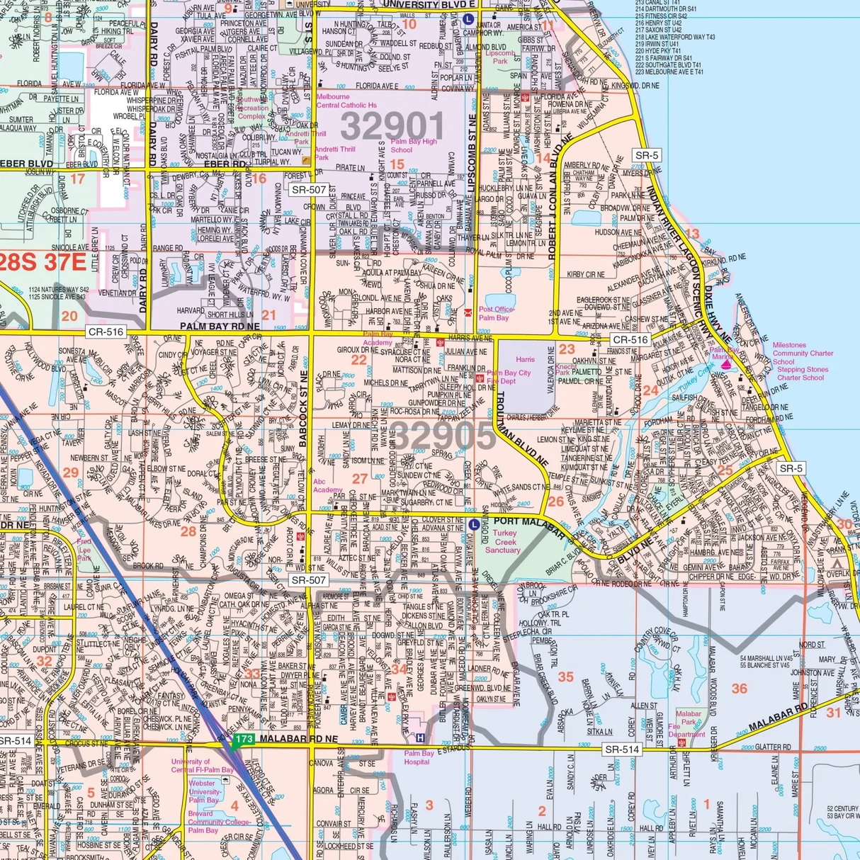 Brevard County FL Wall Map Shop City County Maps Ultimate Globes
