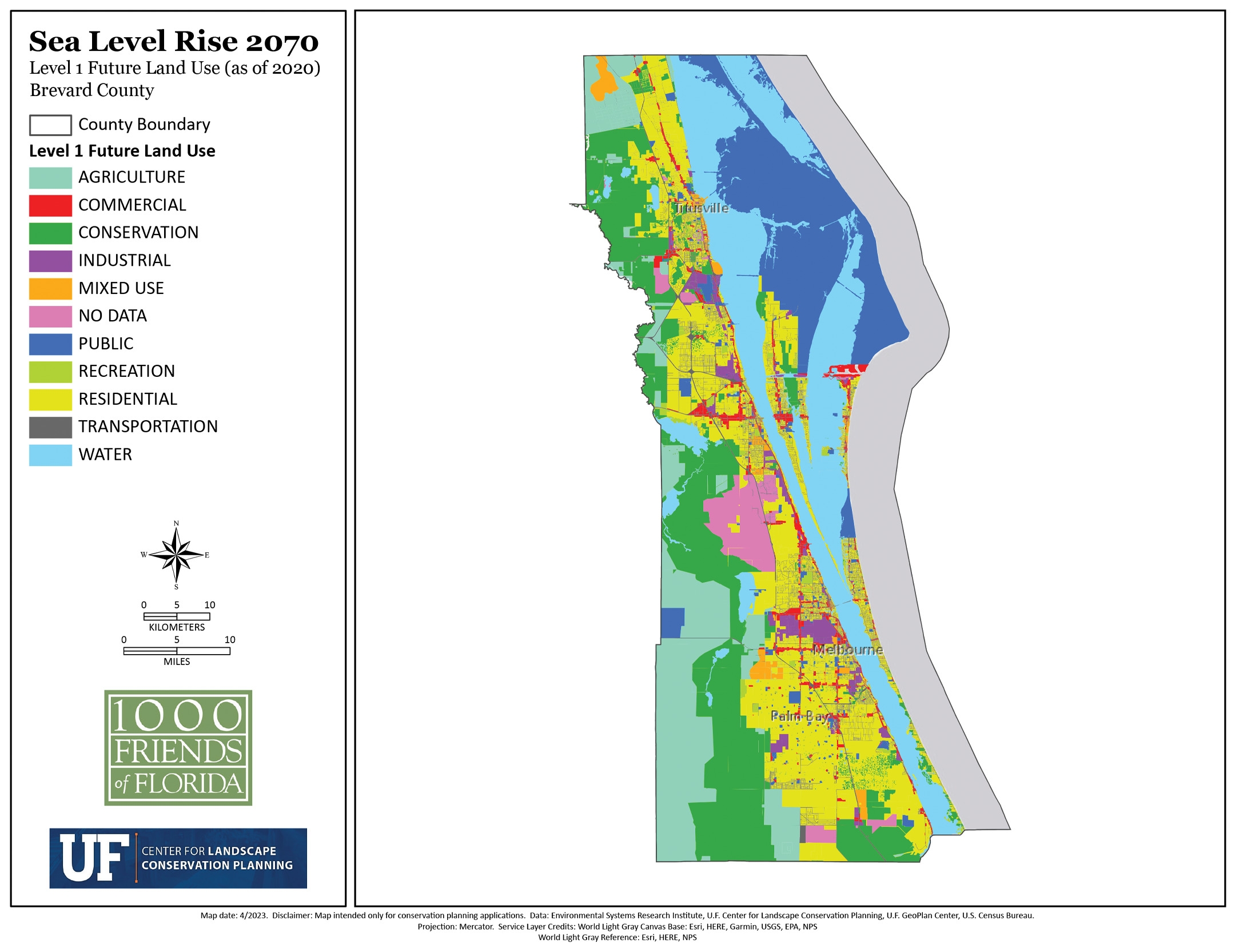 Brevard County FLUM Maps Sea Level 2040
