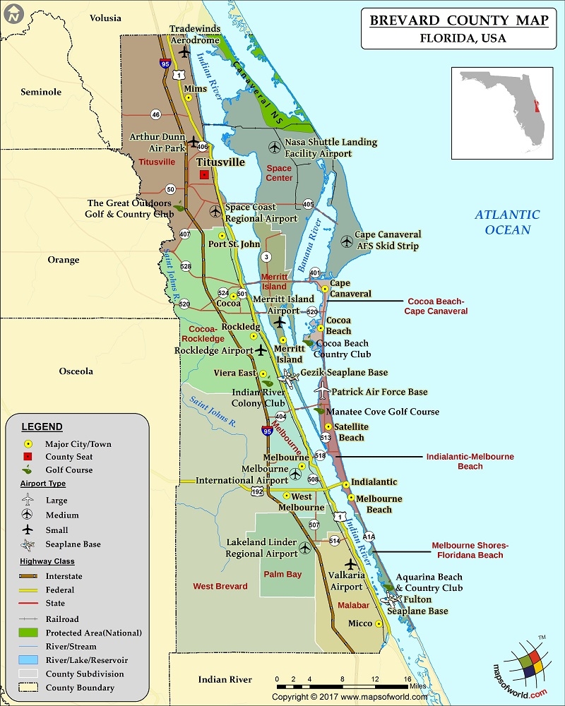 Brevard County Map Florida