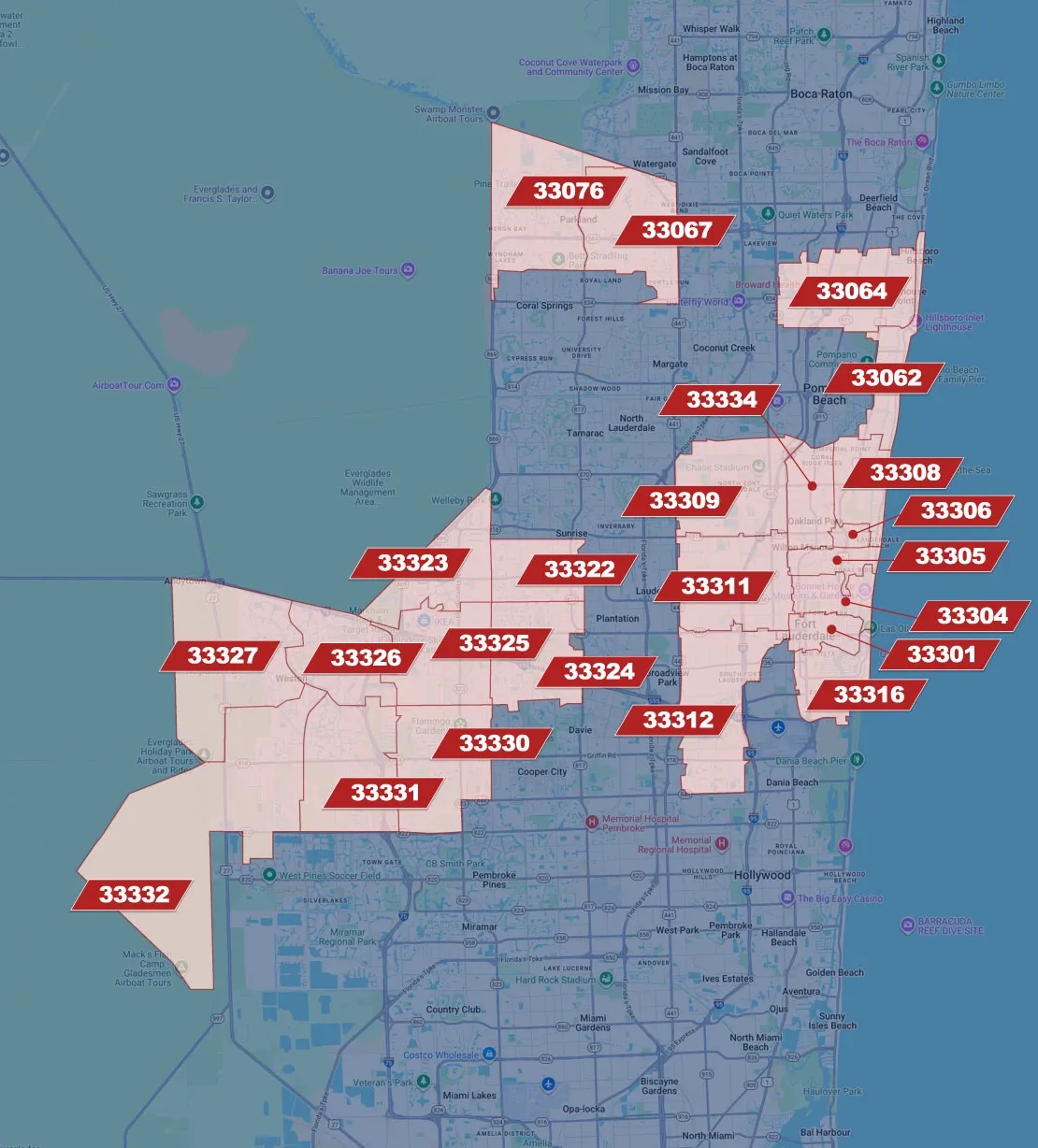 zip code map broward county fl