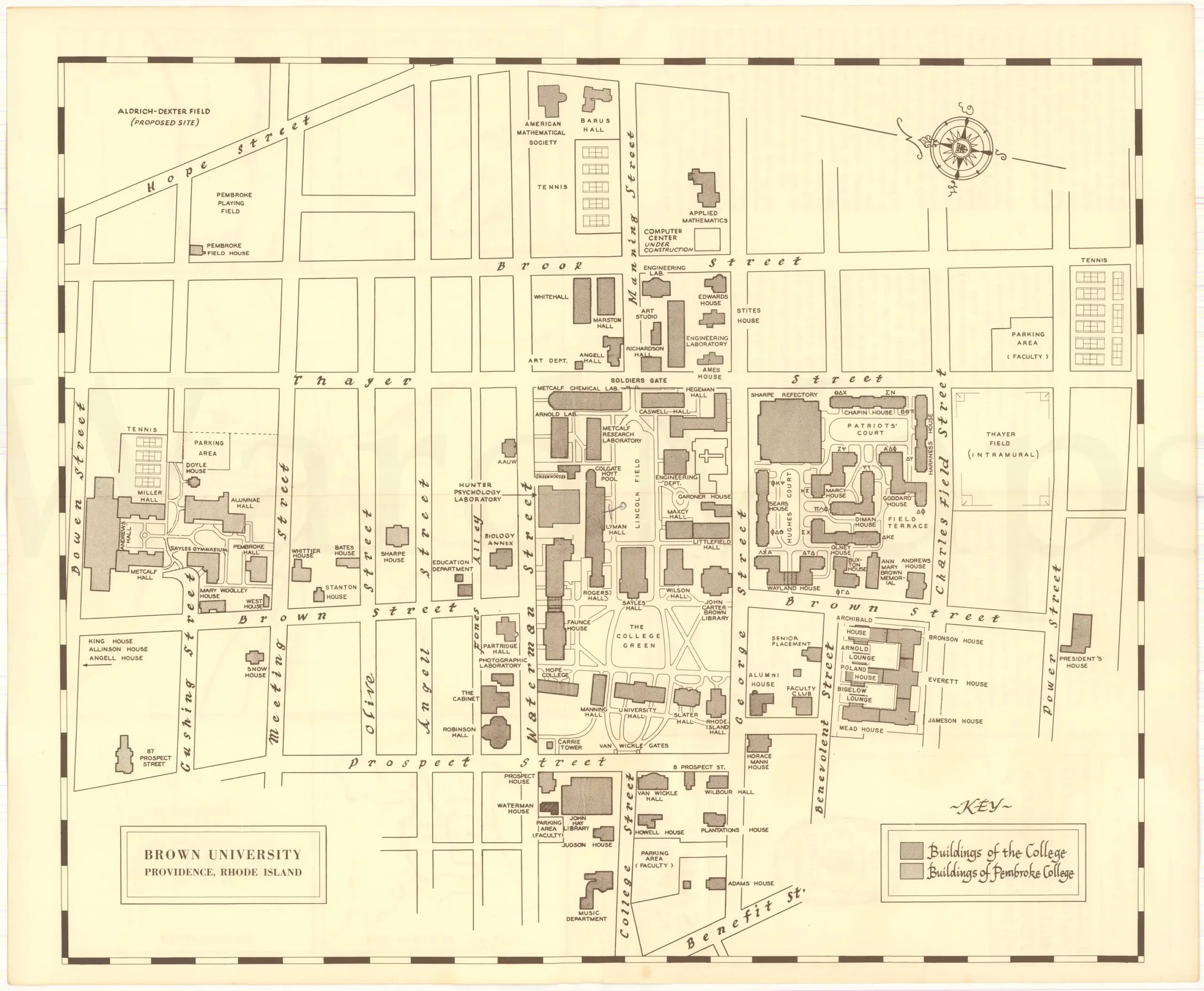 Brown University Campus Providence Rhode Island Circa 1960 WardMaps LLC Brown University Campus Providence Rhode Island Circa 1960 WardMaps LLC