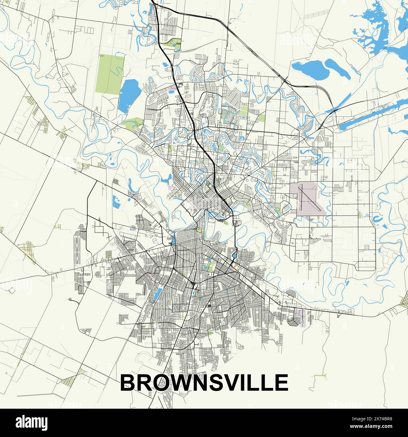 Brownsville Map Stock Vector Images Alamy