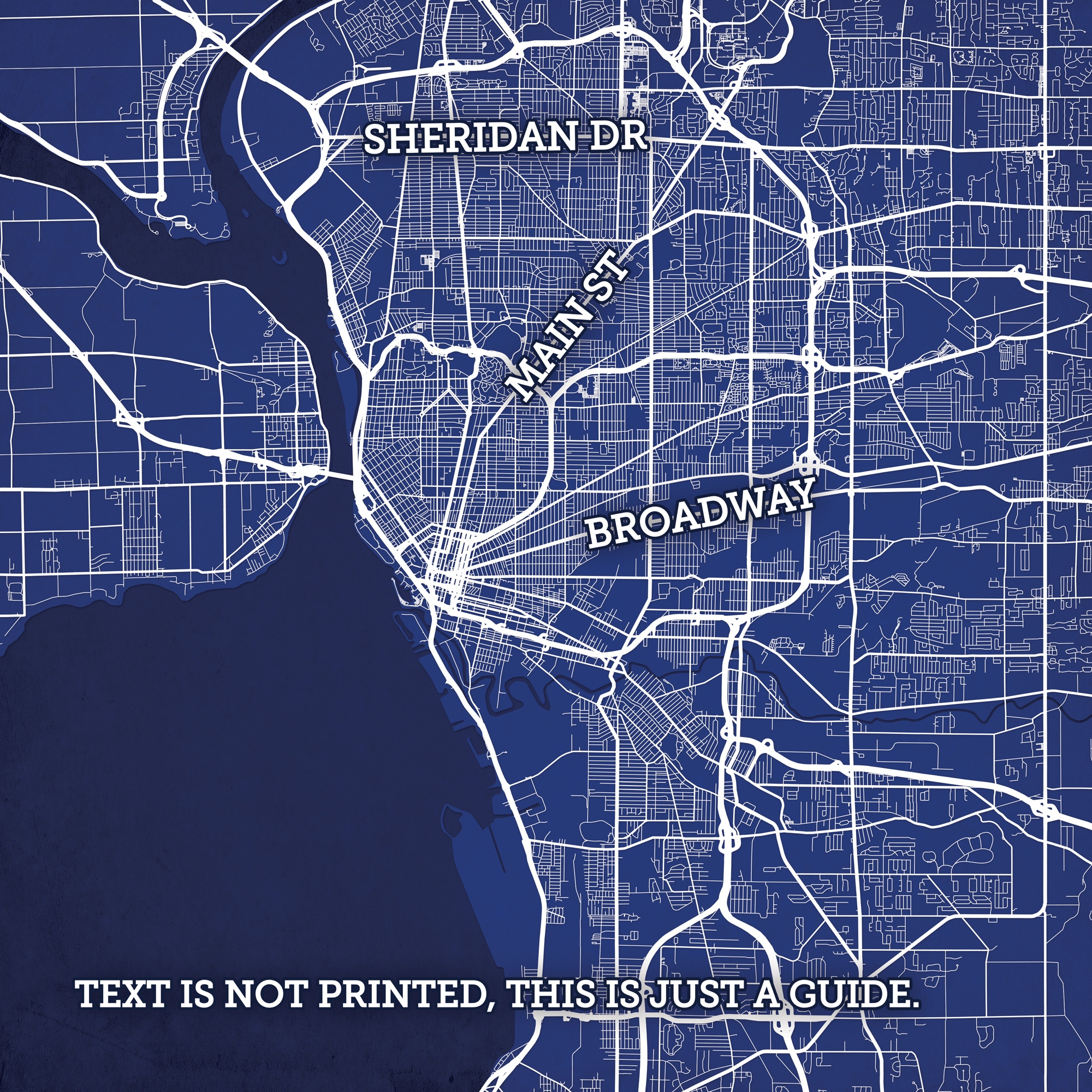 Buffalo New York Map Art City Prints