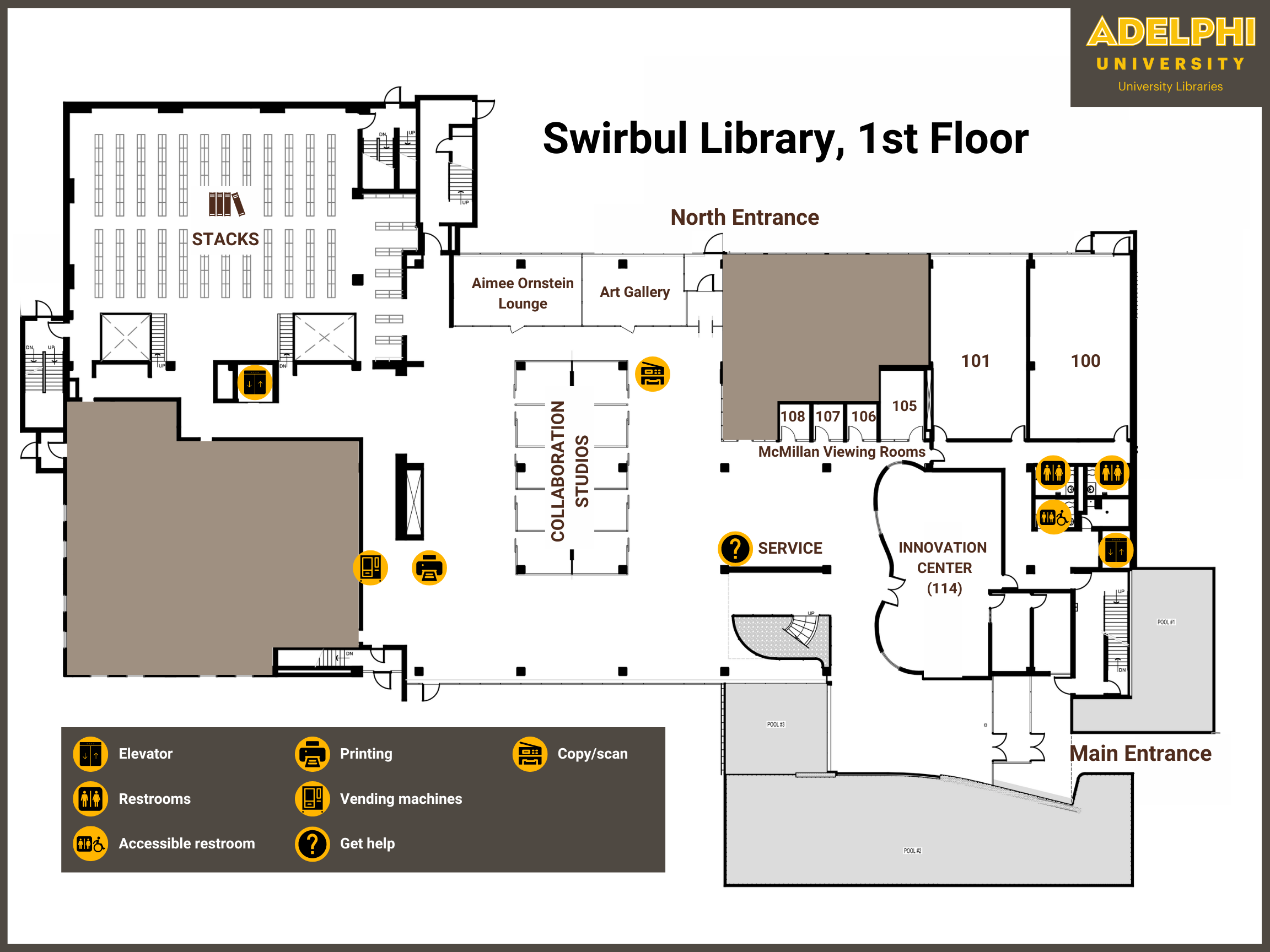 Buildings Rooms And Spaces Swirbul Library Adelphi University