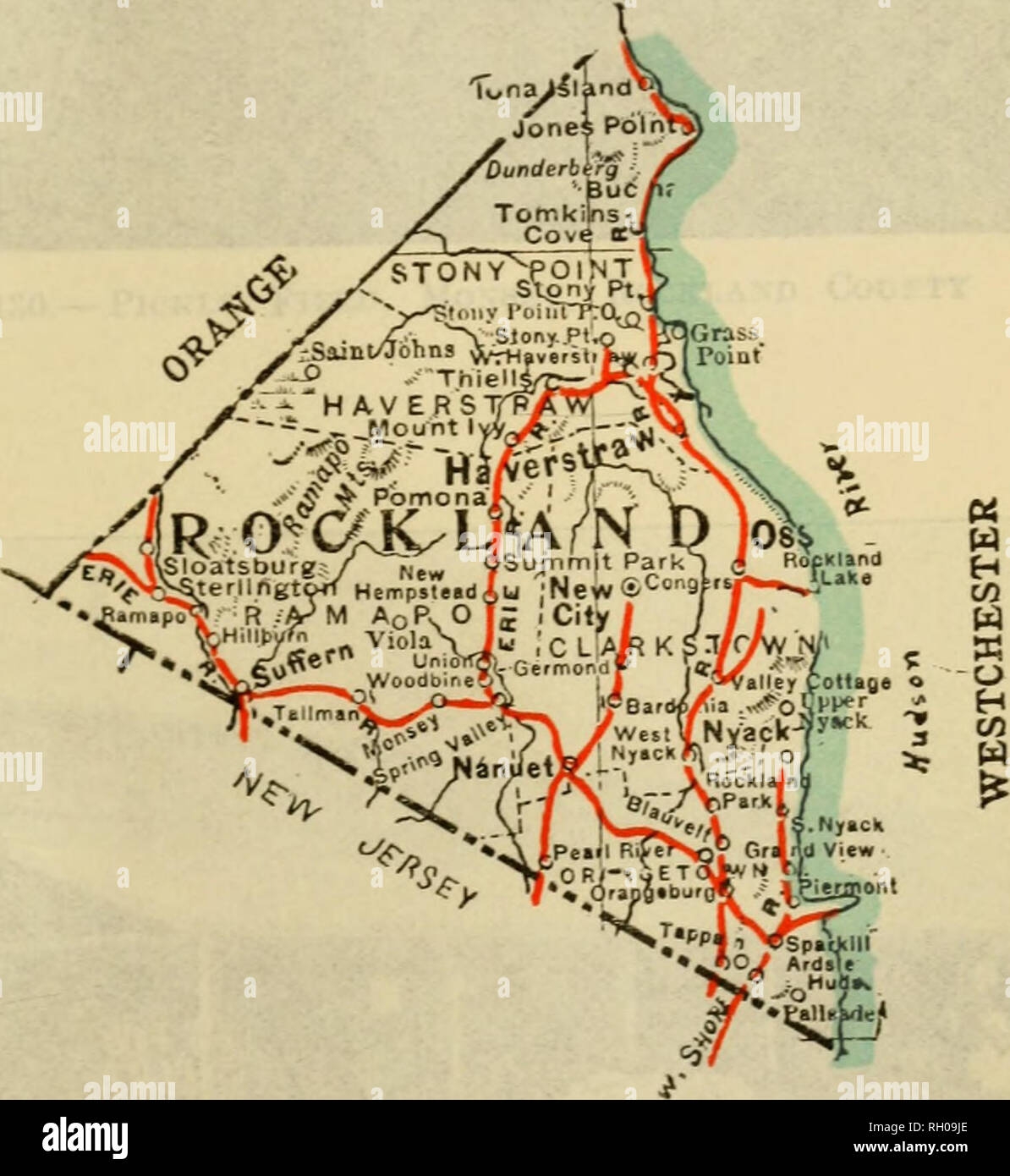 Bulletin Agriculture Map Of Rockland County Showing Townships Red Lines Indicate Railroads Please Note That These Images Are Extracted From Scanned Page Images That May Have Been Digitally Enhanced For Readability 