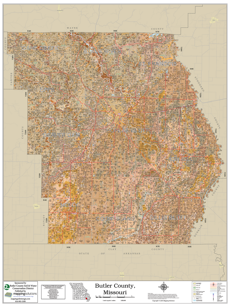 Butler County Missouri 2024 Soils Wall Map Mapping Solutions Butler County Missouri 2024 Soils Wall Map Mapping Solutions
