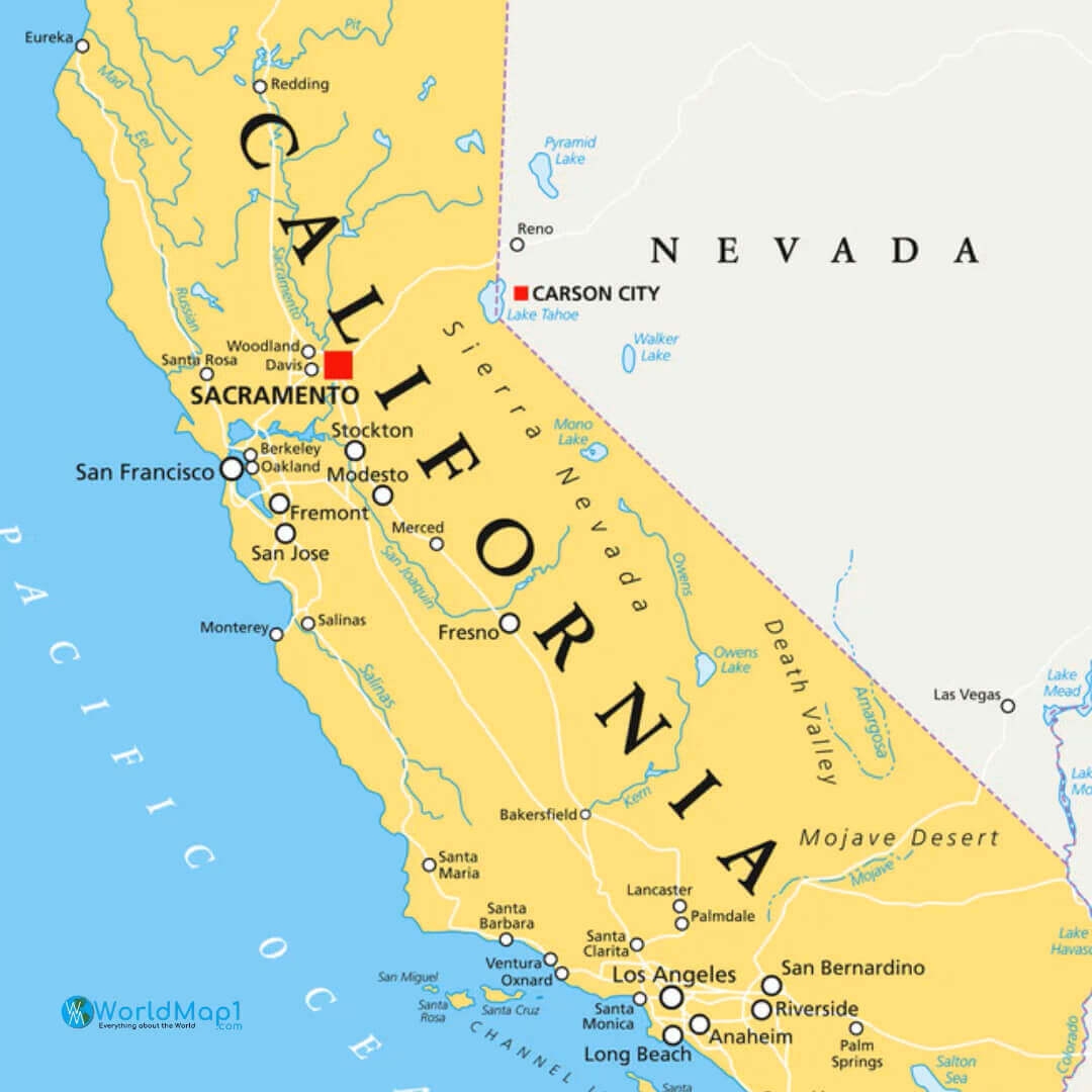 California Cities Map Guide Of The World California Cities Map Guide Of The World