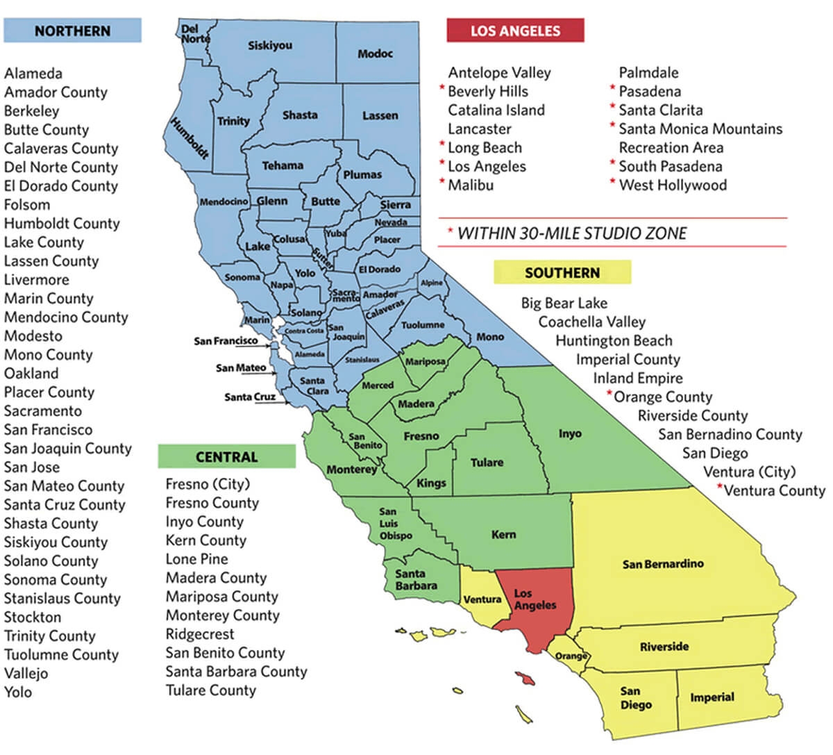 California County Map Guide Of The World