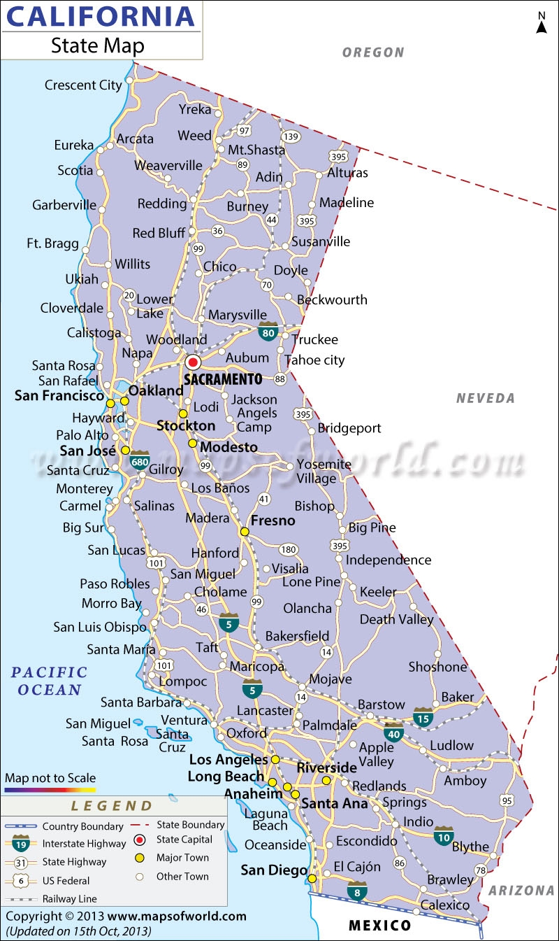 California Map Detailed State Map MapsofWorld California Map Detailed State Map MapsofWorld