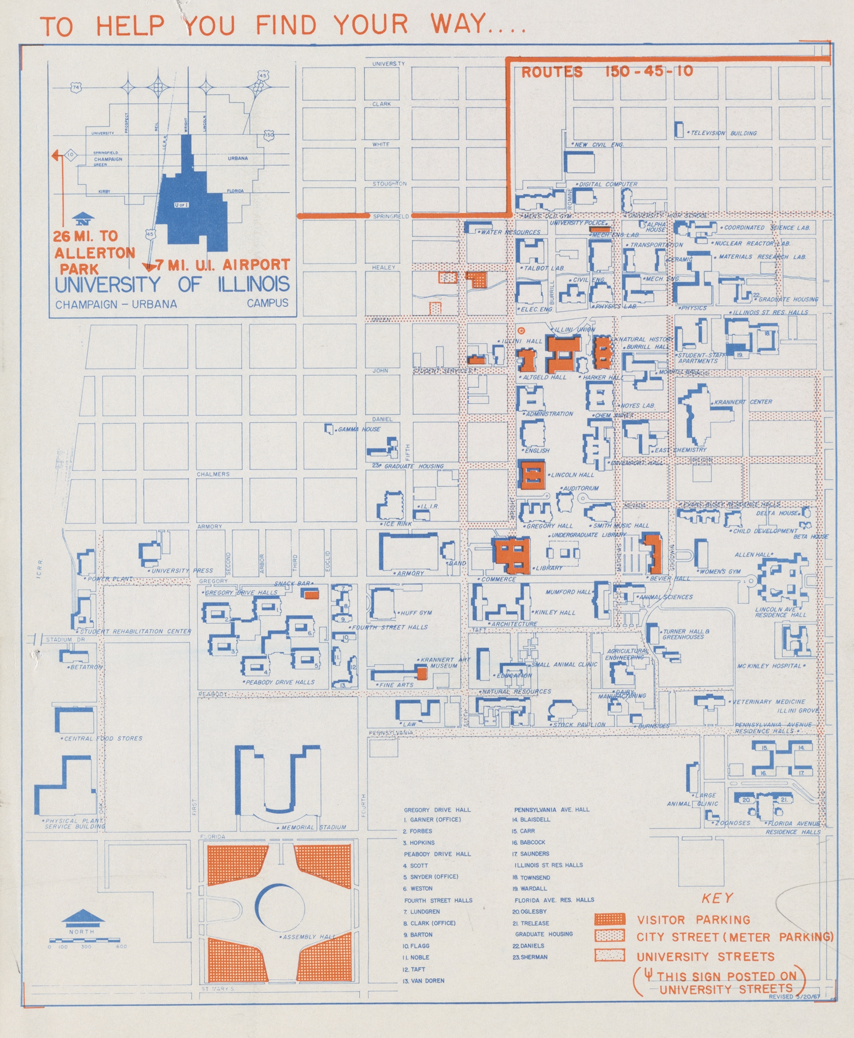Campus Champaign Urbana Map Archives Mapping History University Library Illinois