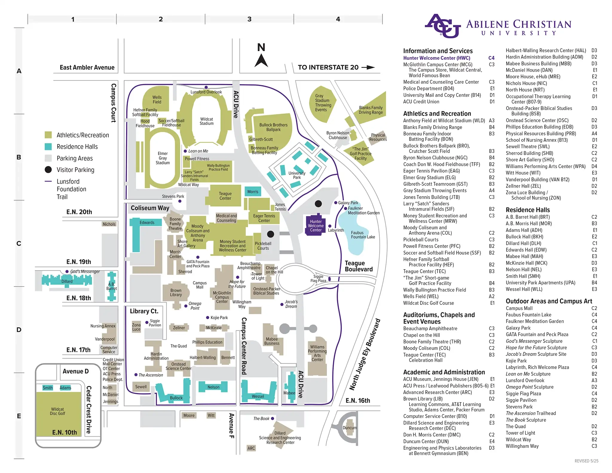 Campus Map Abilene Christian University