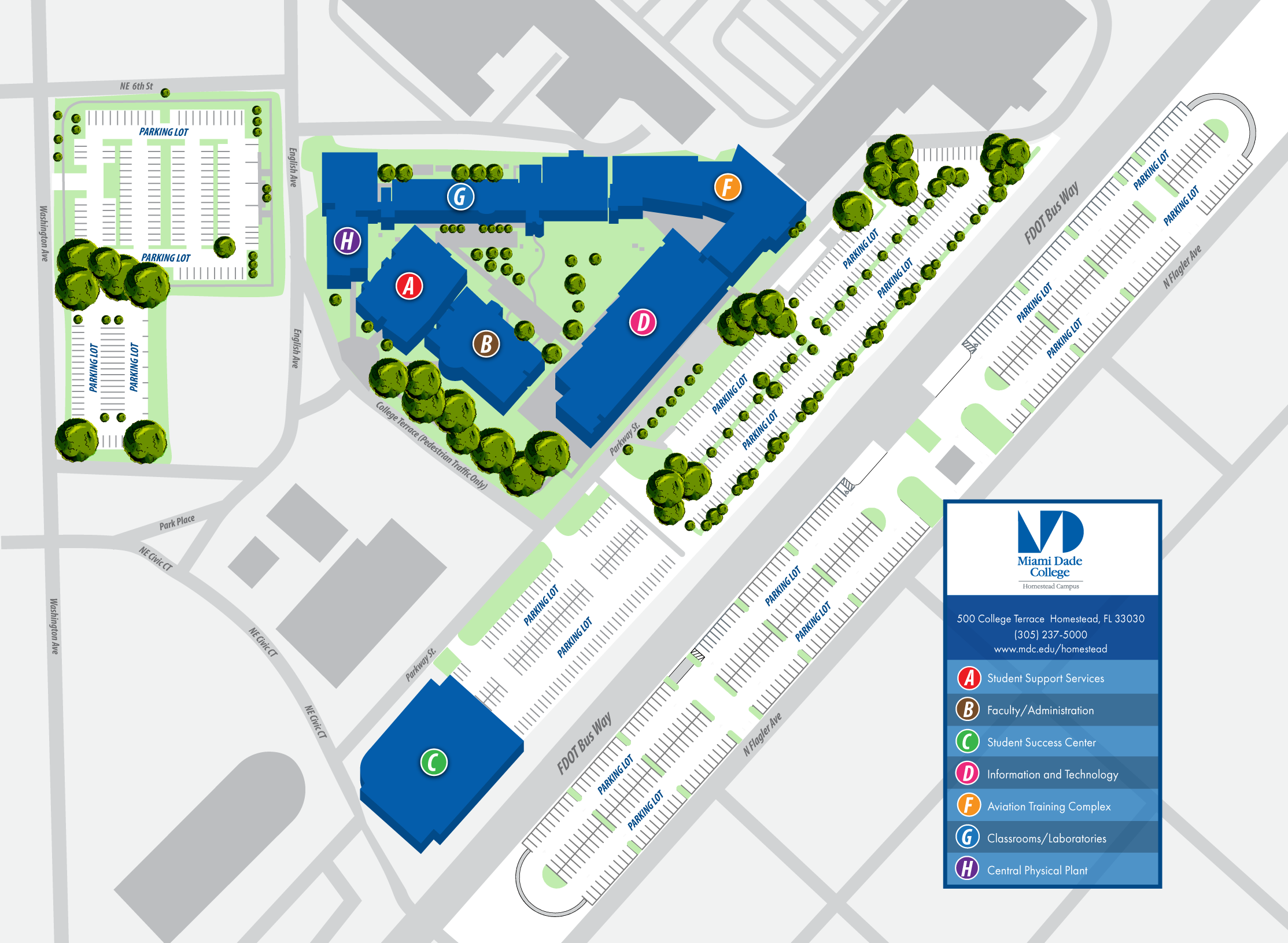 Campus Map And Directions Homestead Campus Miami Dade College