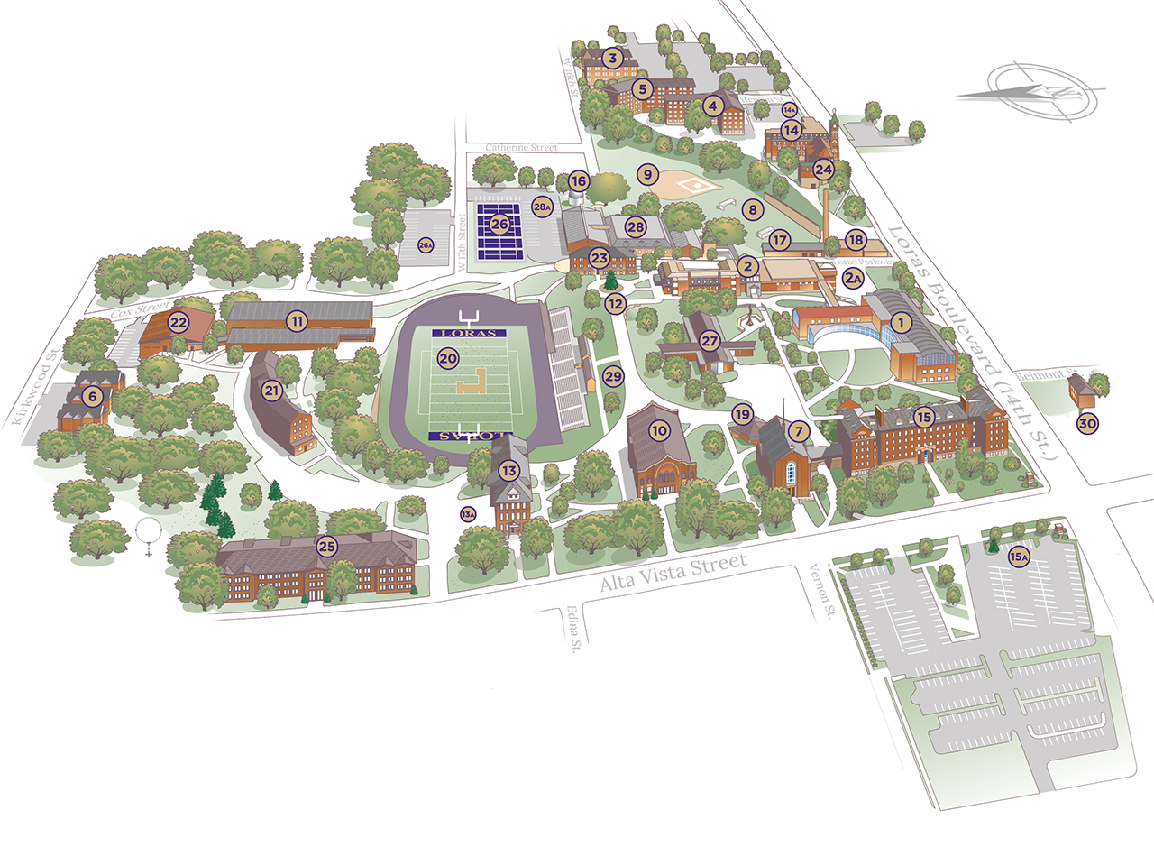 Campus Map And Directions Loras College Dubuque Iowa Loras College Campus Map And Directions Loras College Dubuque Iowa Loras College