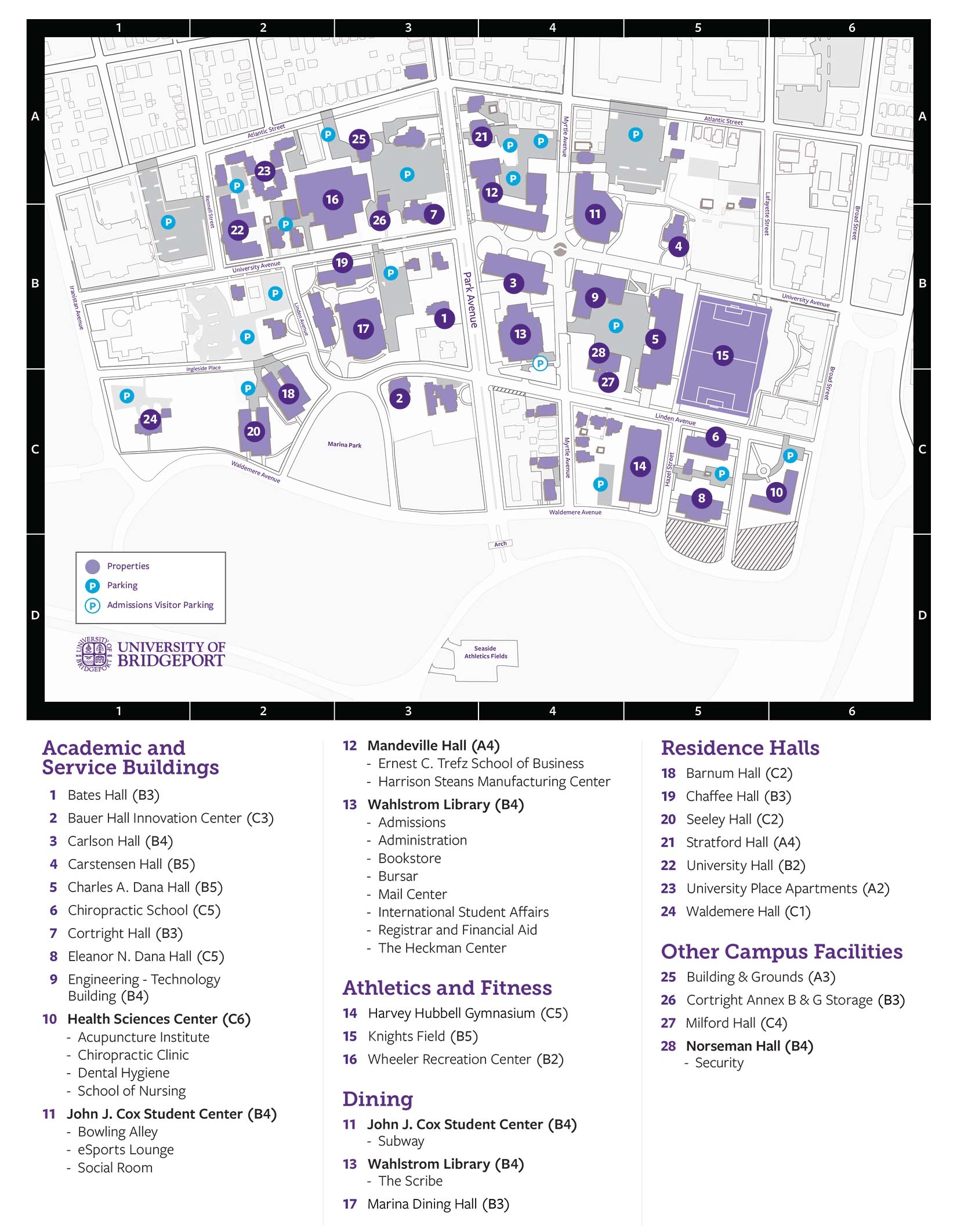 Campus Map And Directions University Of Bridgeport Campus Map And Directions University Of Bridgeport