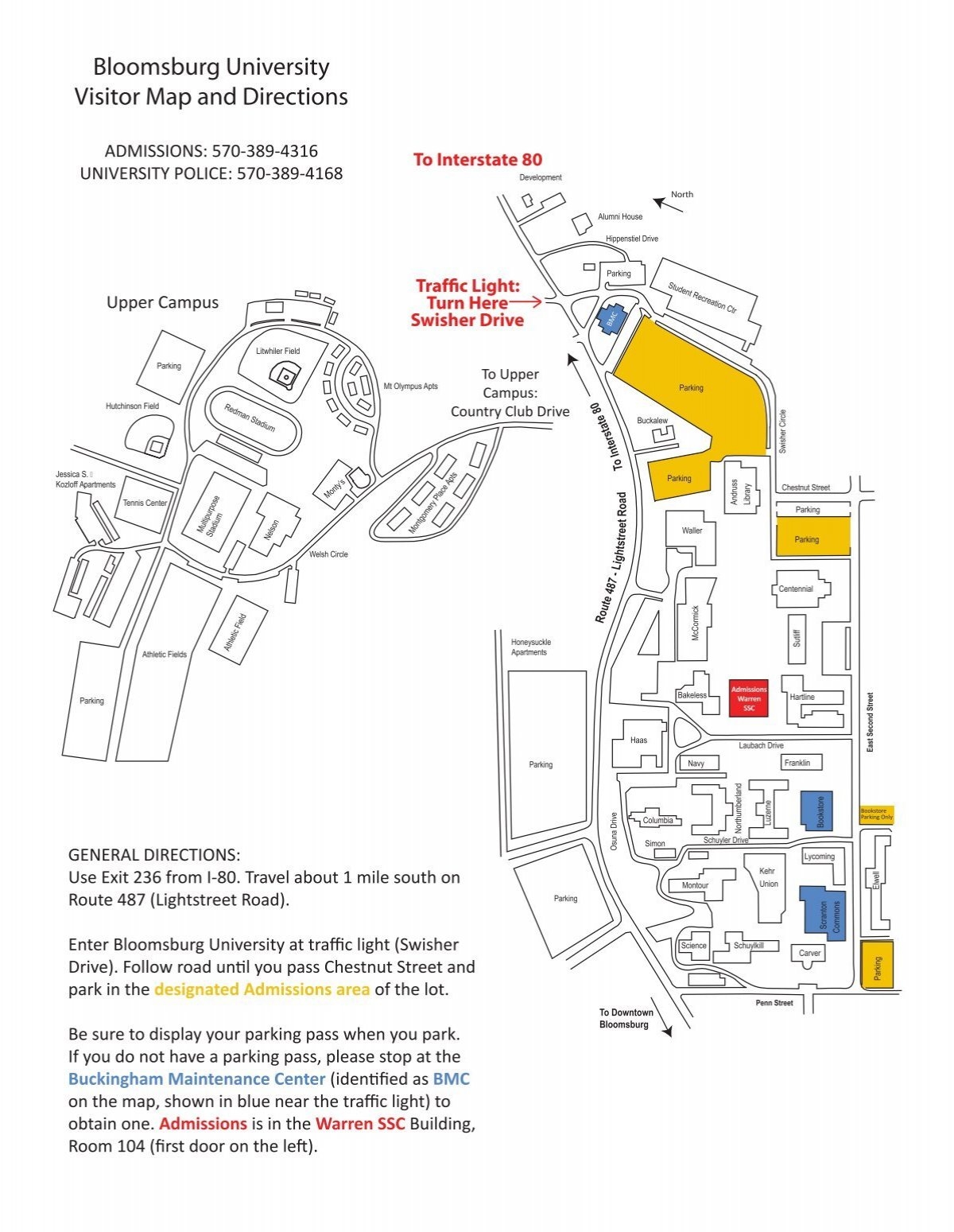 Campus Map Bloomsburg University Campus Map Bloomsburg University