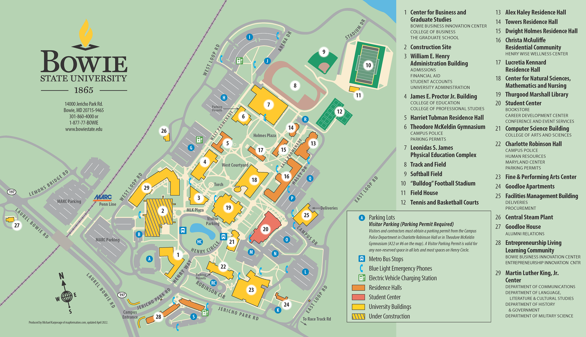 Campus Map Bowie State Campus Map Bowie State