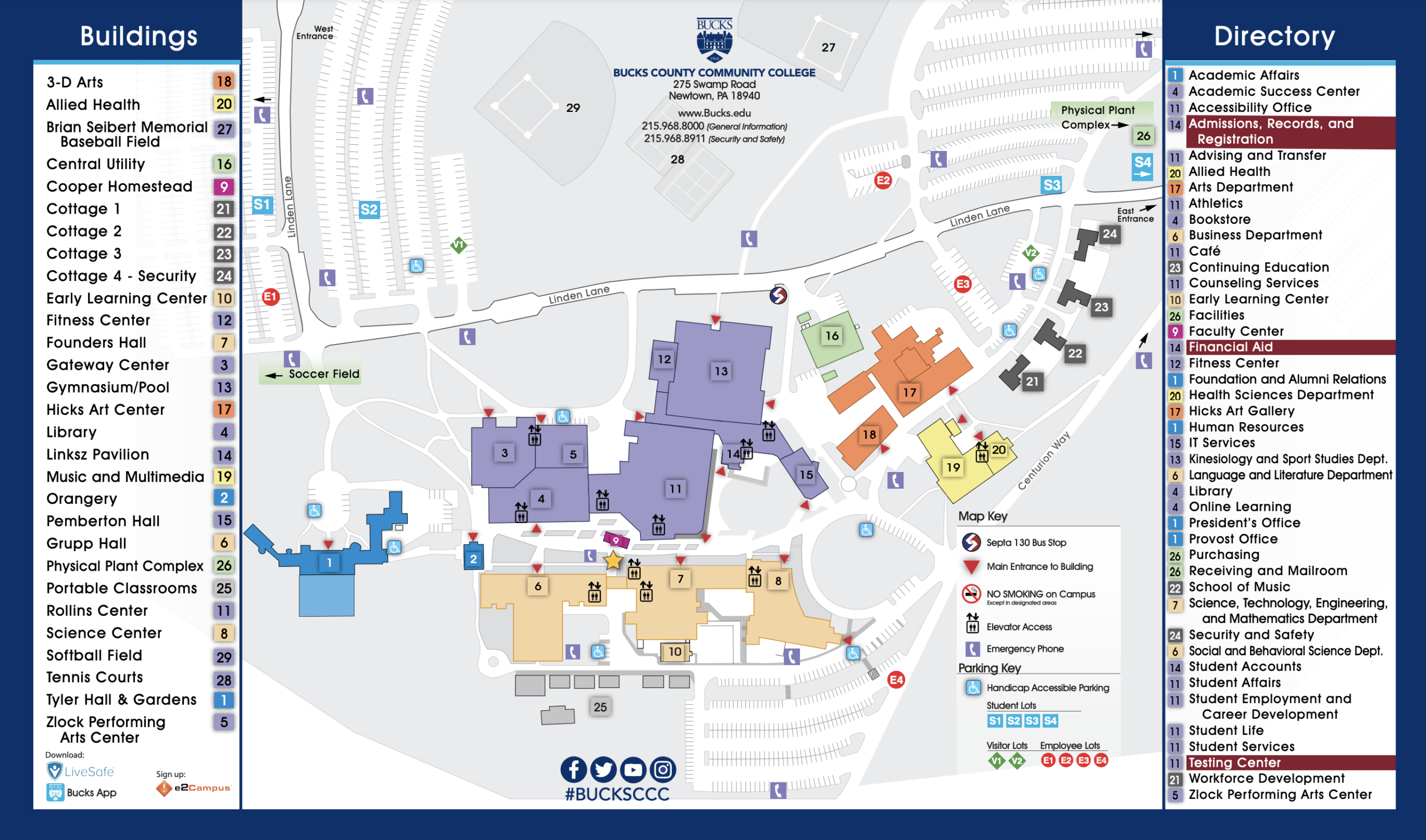 Campus Map Bucks County Community College Campus Map Bucks County Community College