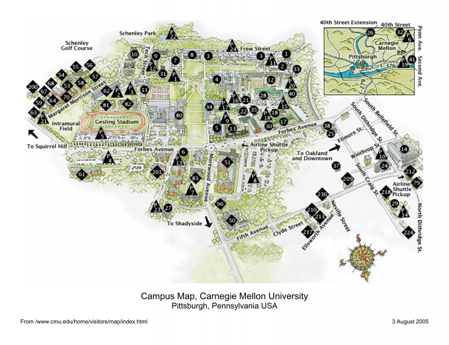 Campus Map Carnegie Mellon University