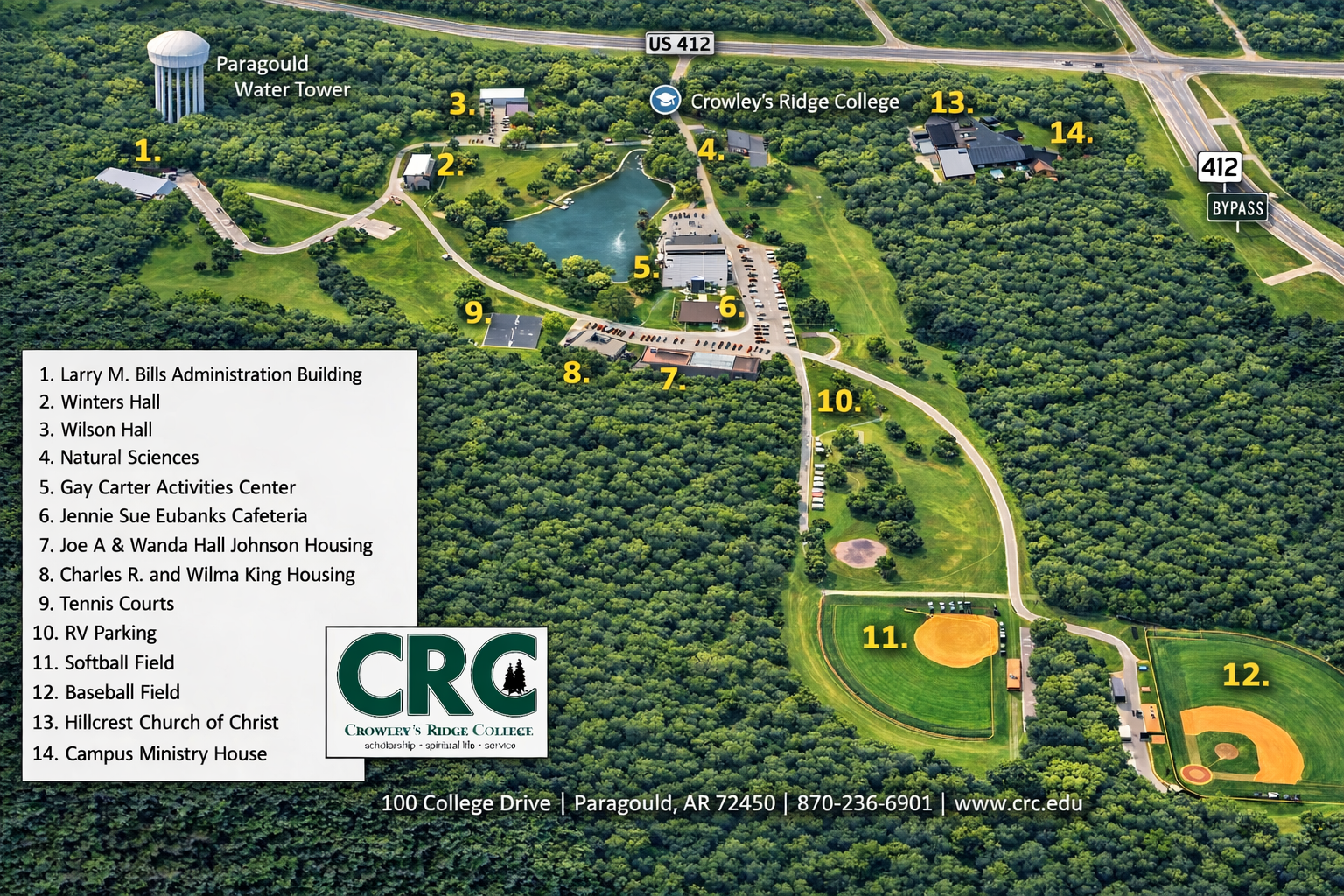 Campus Map Crowley s Ridge College Campus Map Crowley s Ridge College