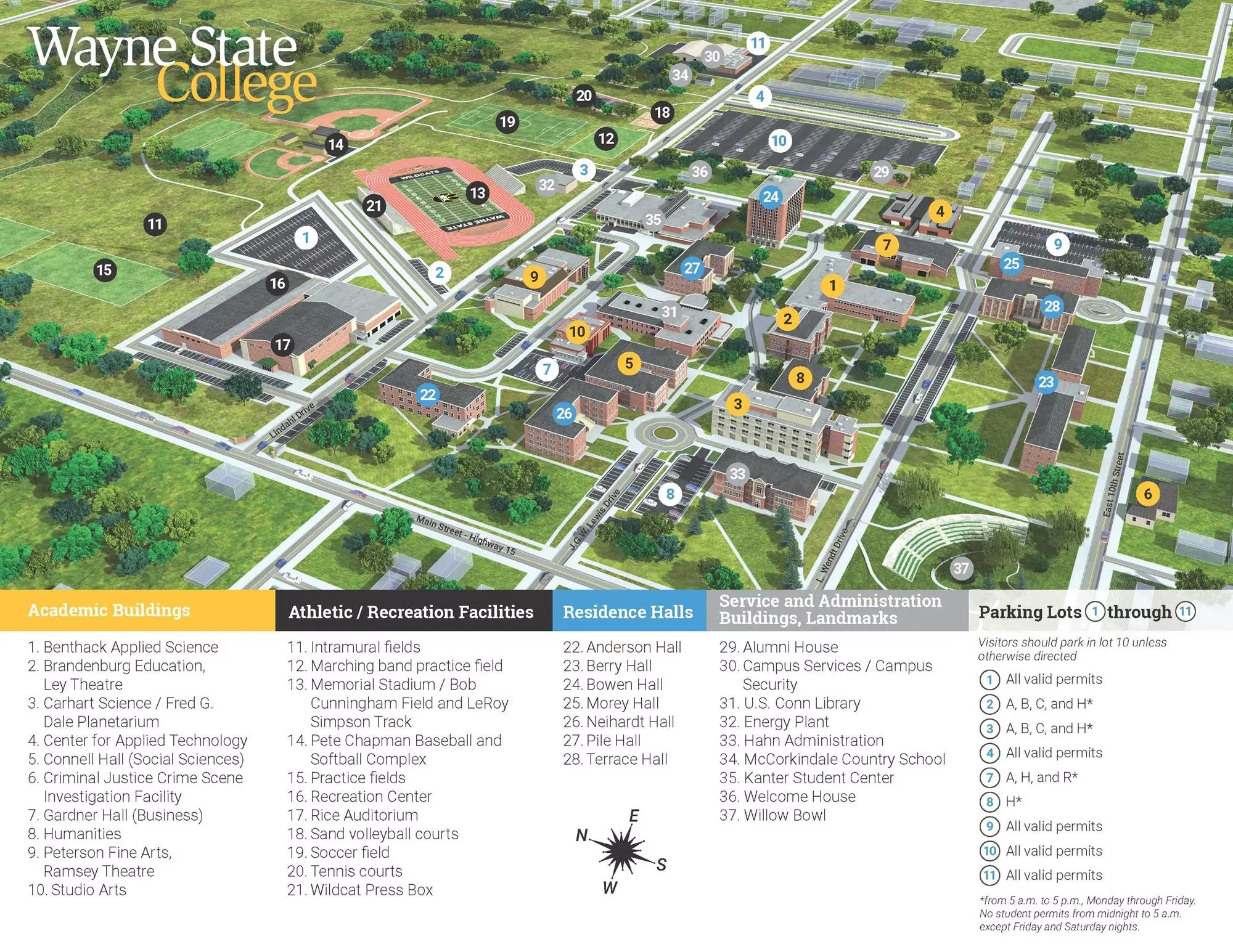 Campus Map Facilities Wayne State College