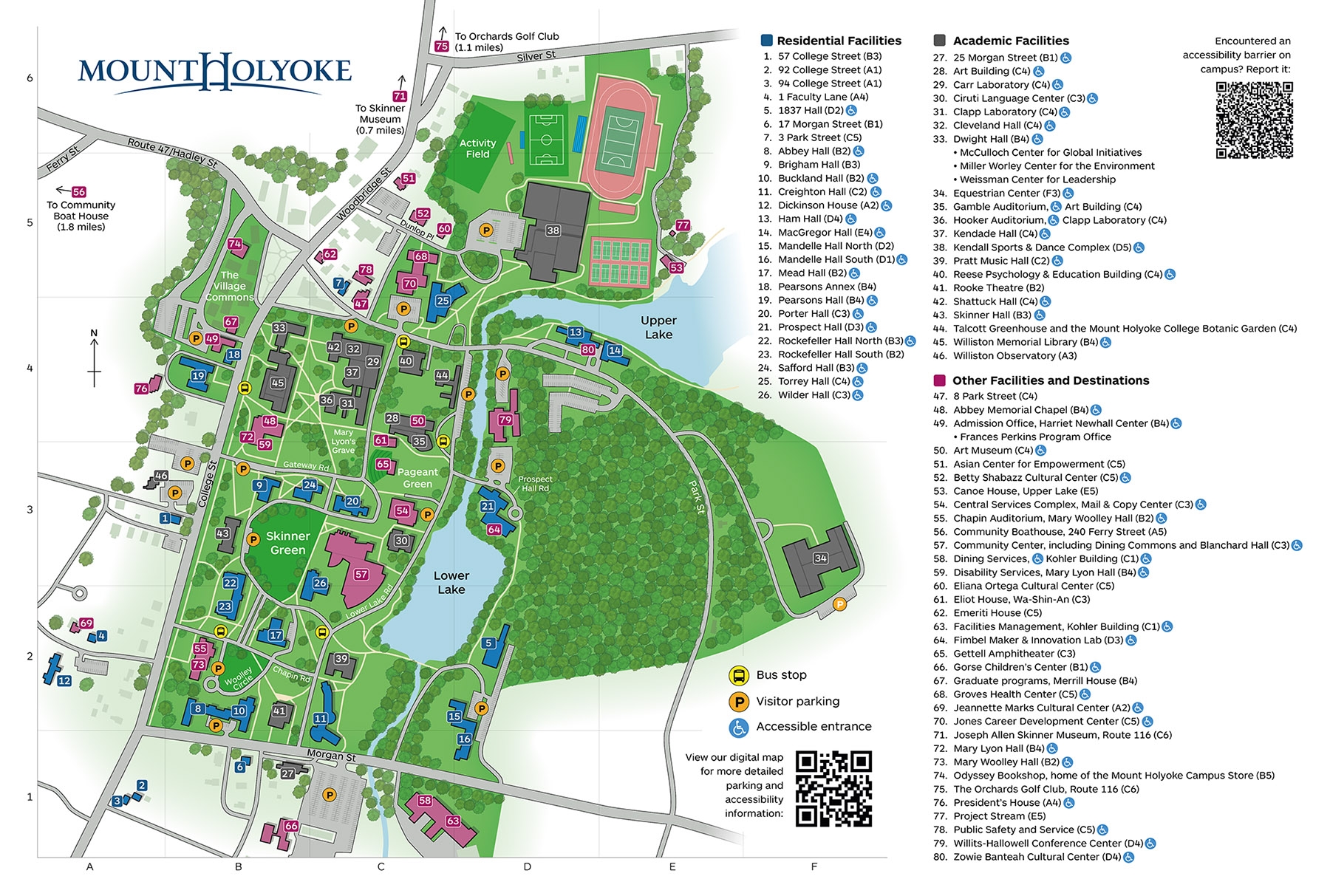 Campus Map For Mount Holyoke College Illustrated Maps By Tom Woolley