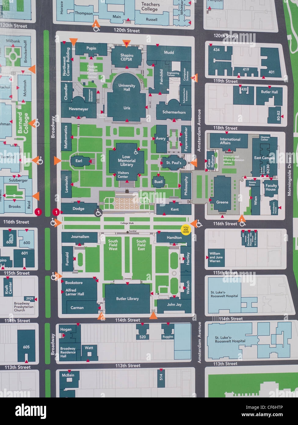 columbia university map of campus