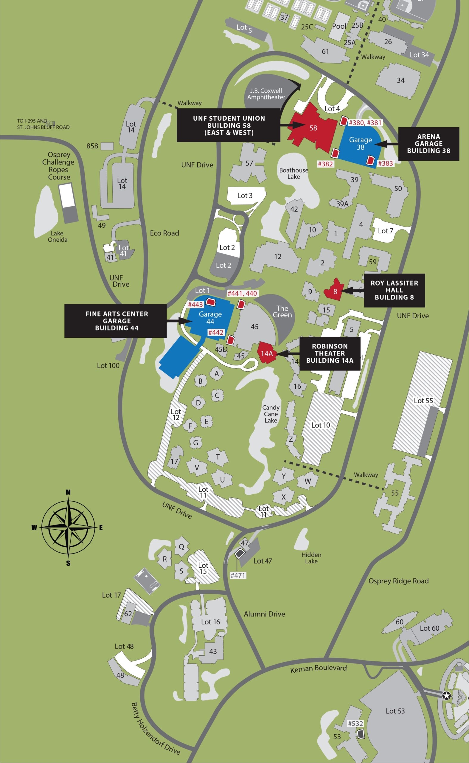 Campus Map Parking GREEN FIRE