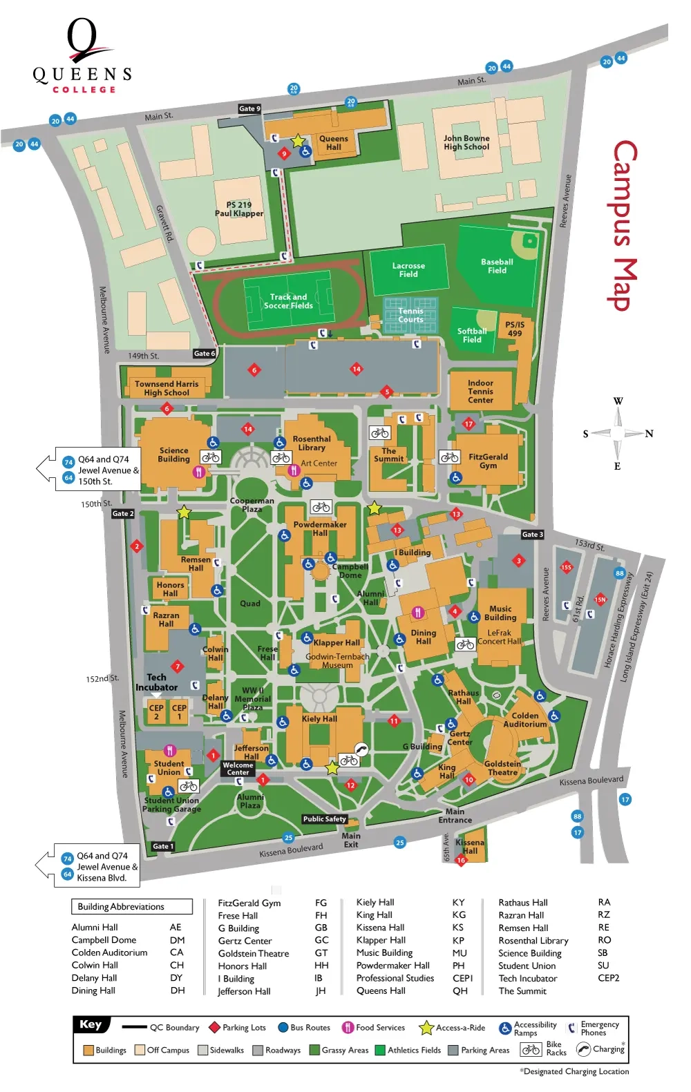 Campus Map Queens College CUNY