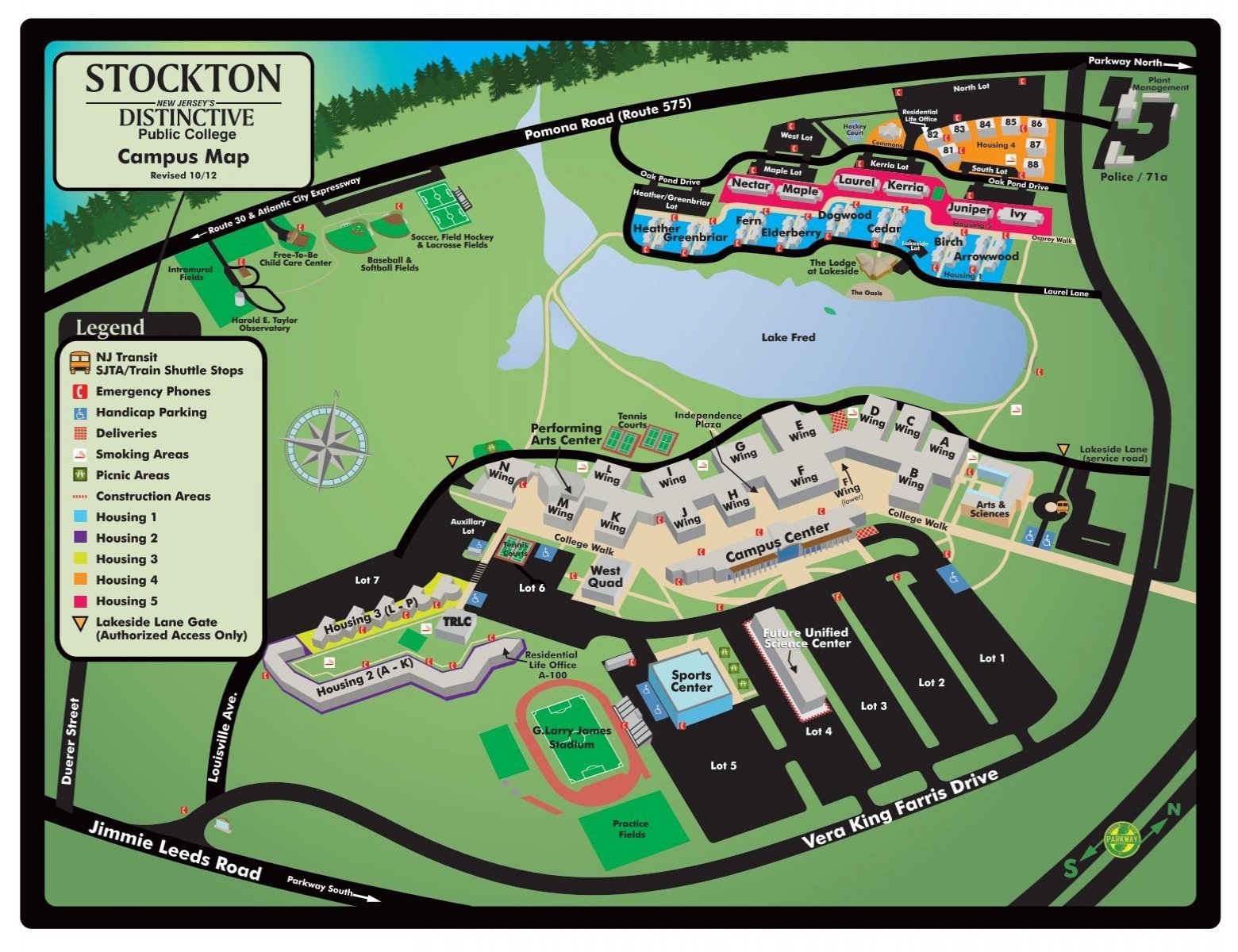 Campus Map Richard Stockton College Of New Jersey