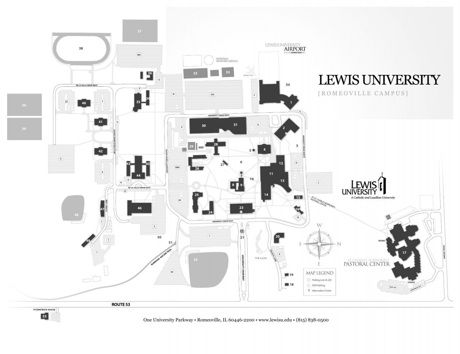 Campus Map Romeoville Lewis University Campus Map Romeoville Lewis University