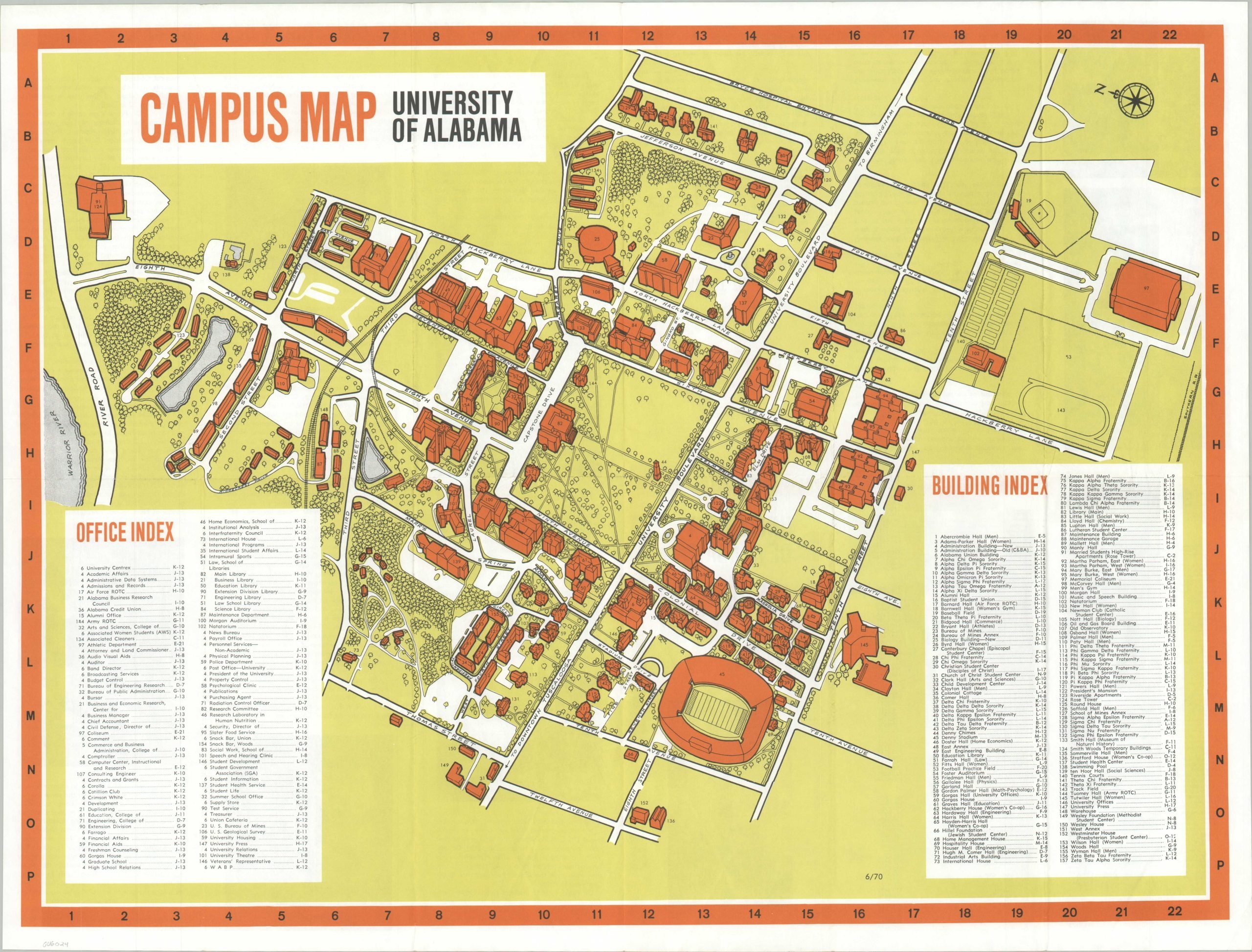 Campus Map University Of Alabama Curtis Wright Maps