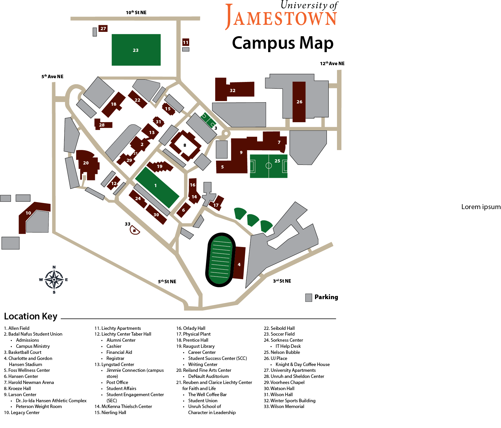 university of north dakota campus map