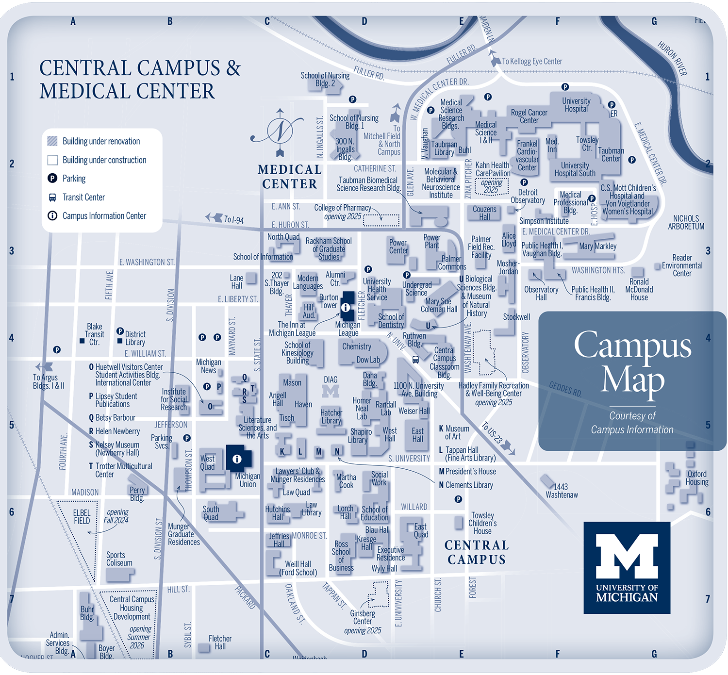 Campus Map University Of Michigan Online Visitor s Guide