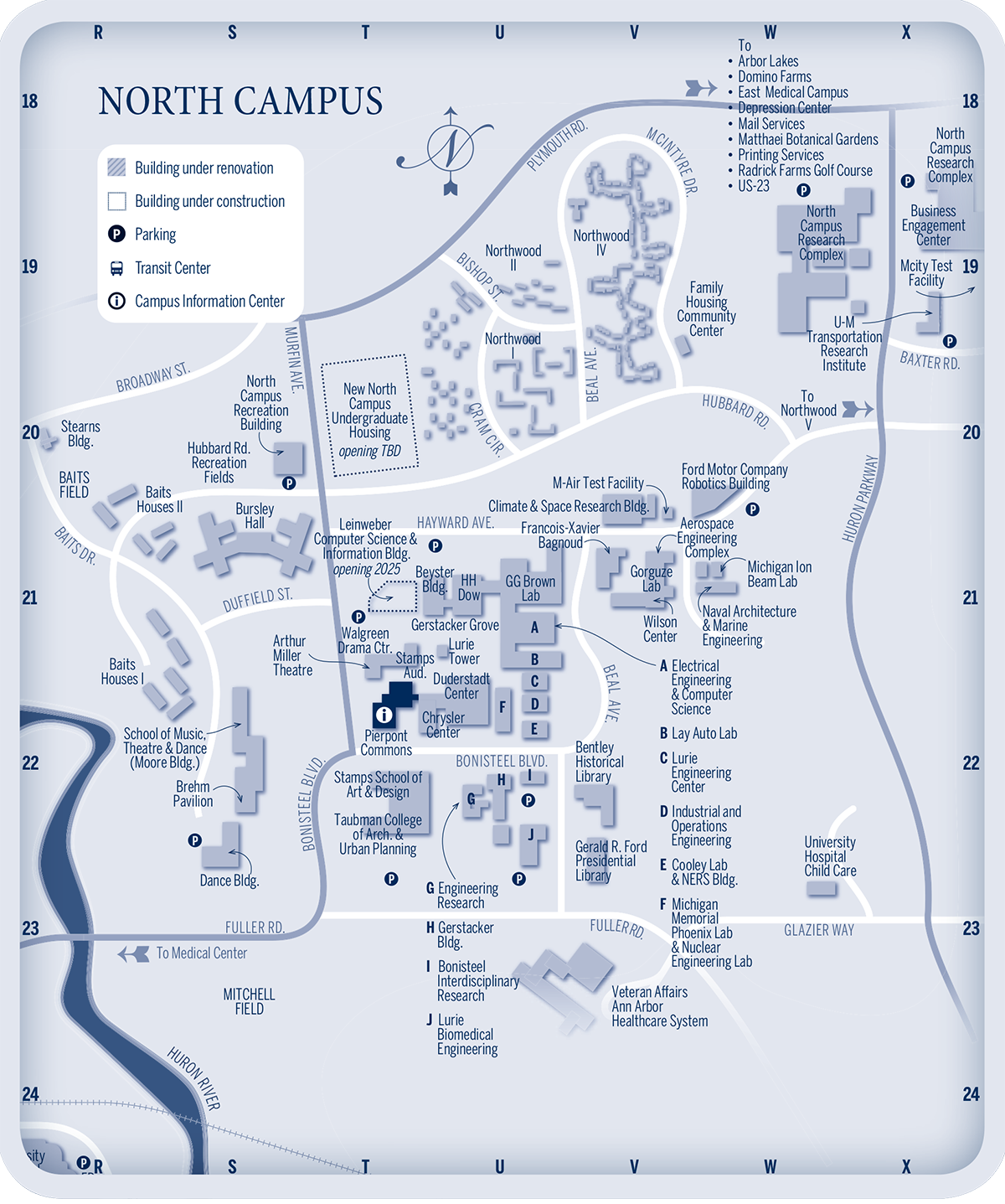 Campus Map University Of Michigan Online Visitor s Guide