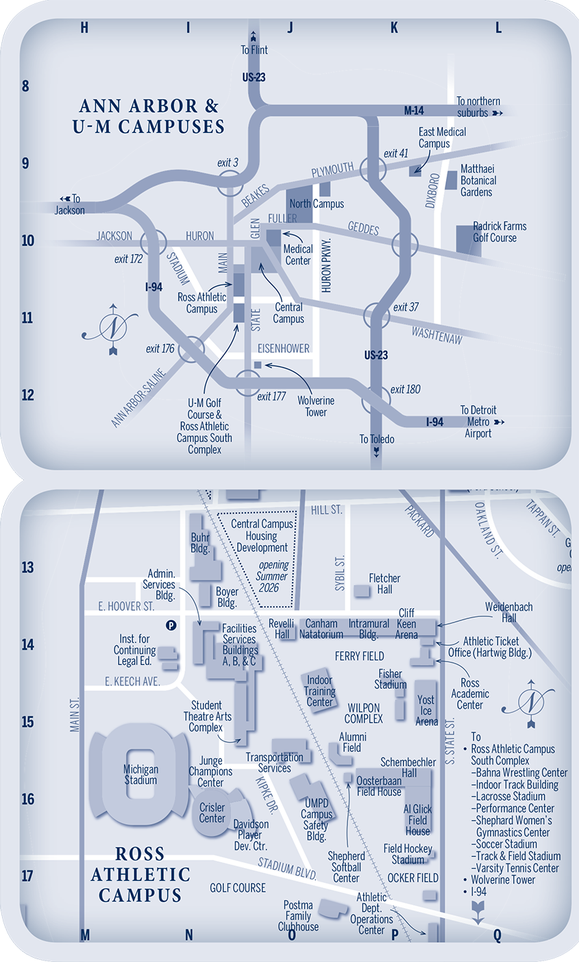 Campus Map University Of Michigan Online Visitor s Guide