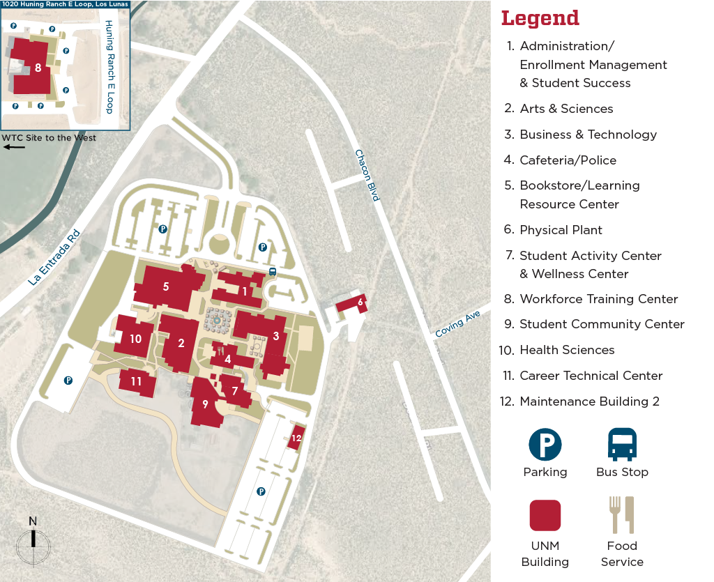 Campus Map Valencia Campus The University Of New Mexico