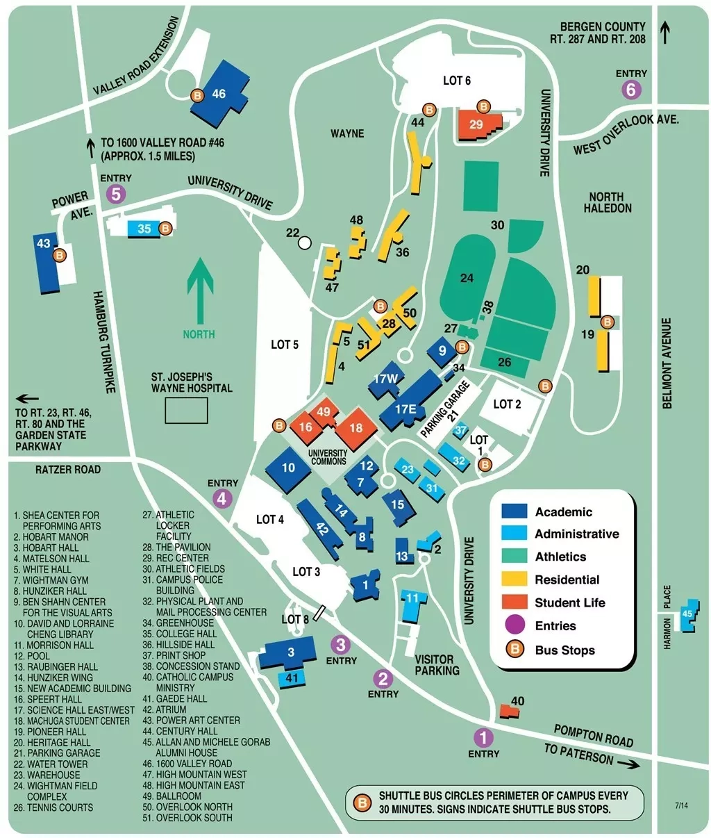 Campus Map William Paterson University Athletics