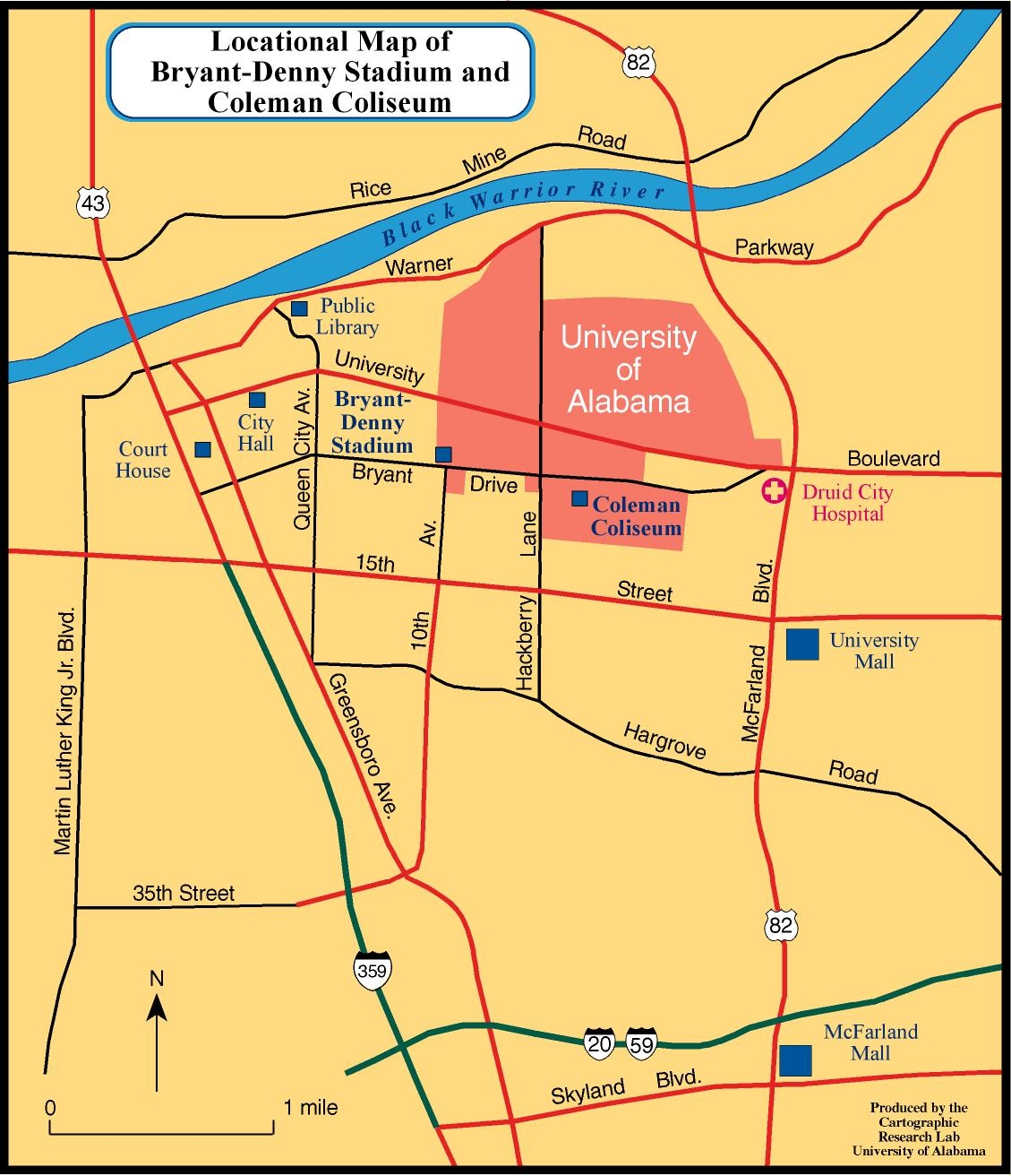 university alabama campus map university alabama campus map