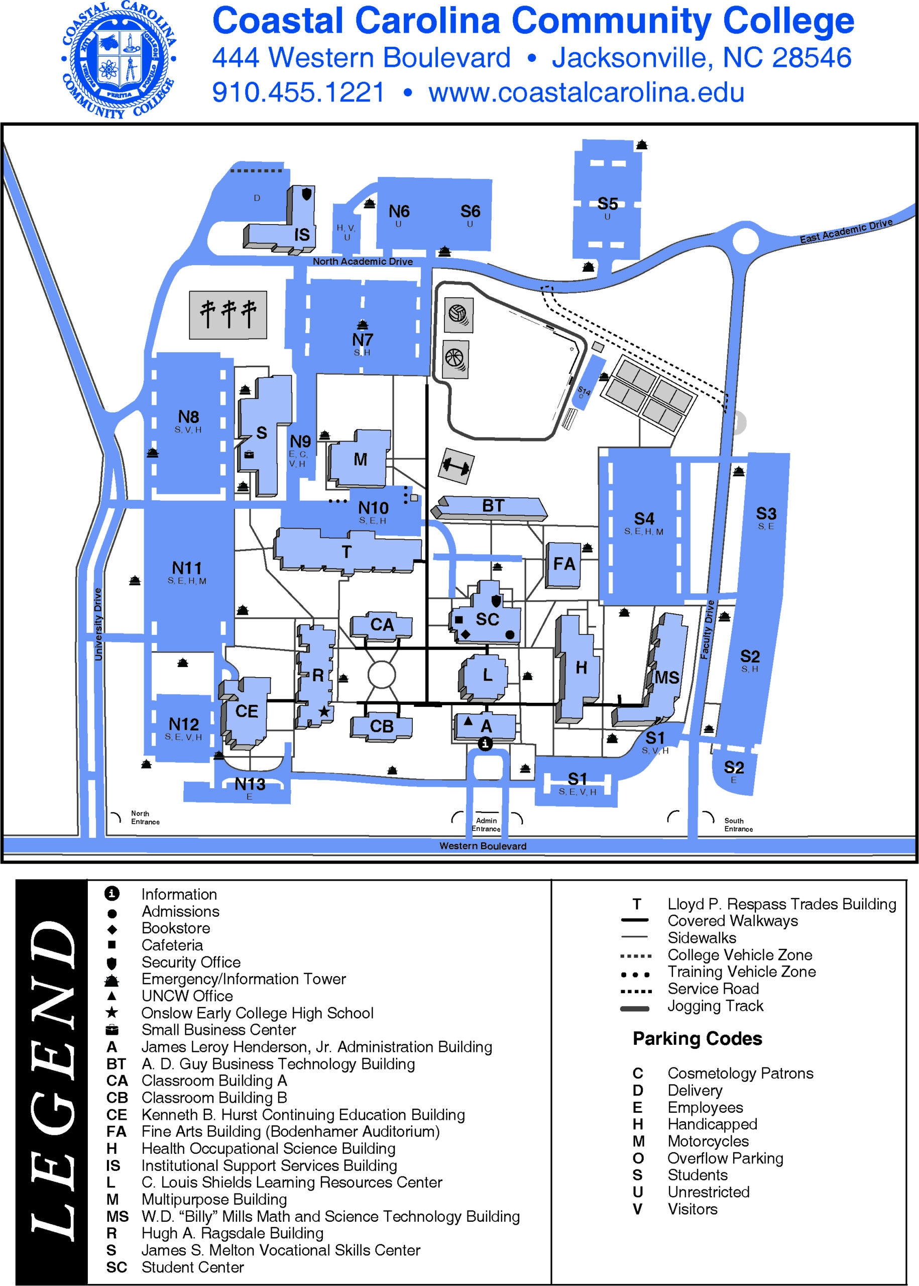 Campus Maps Coastal Carolina Community College