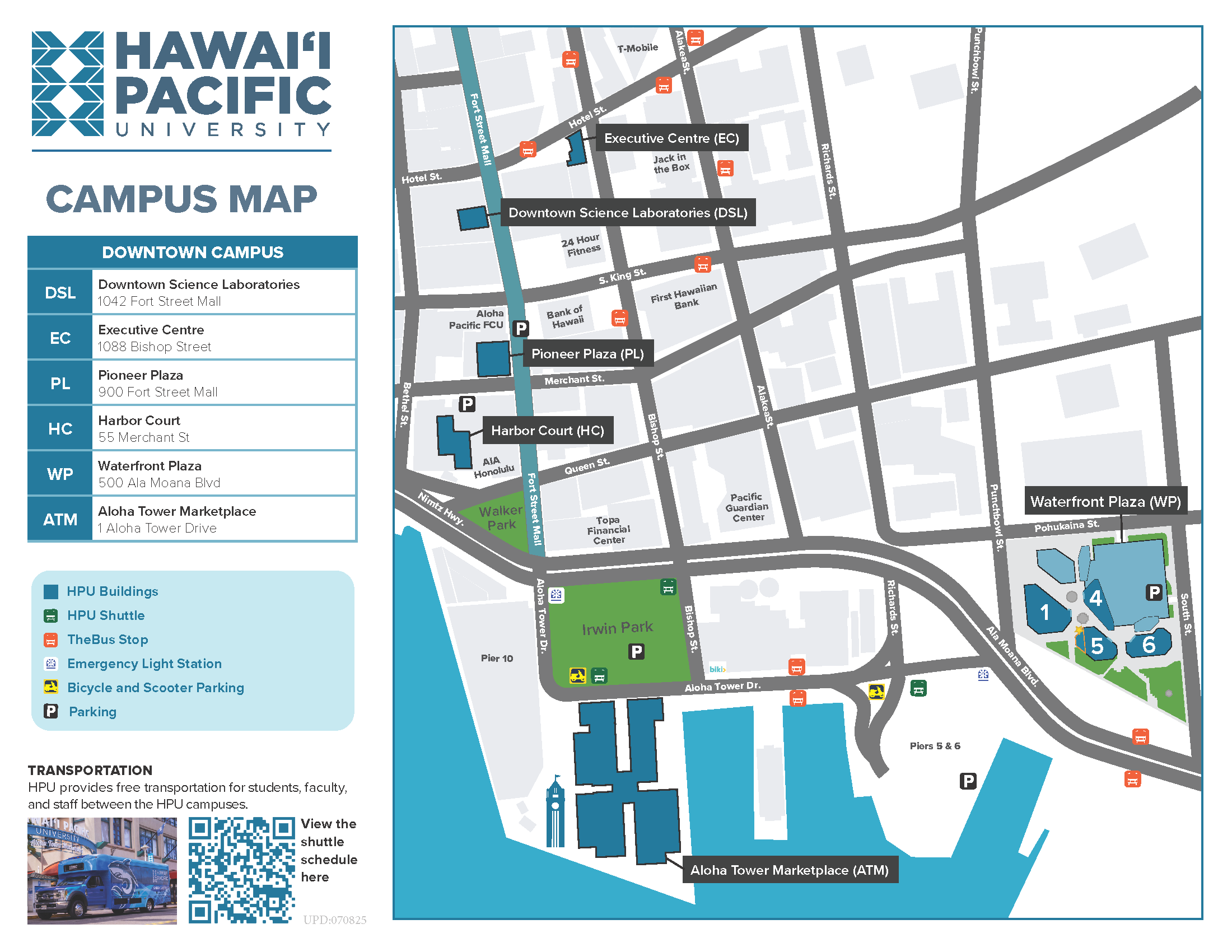 university of the pacific campus map