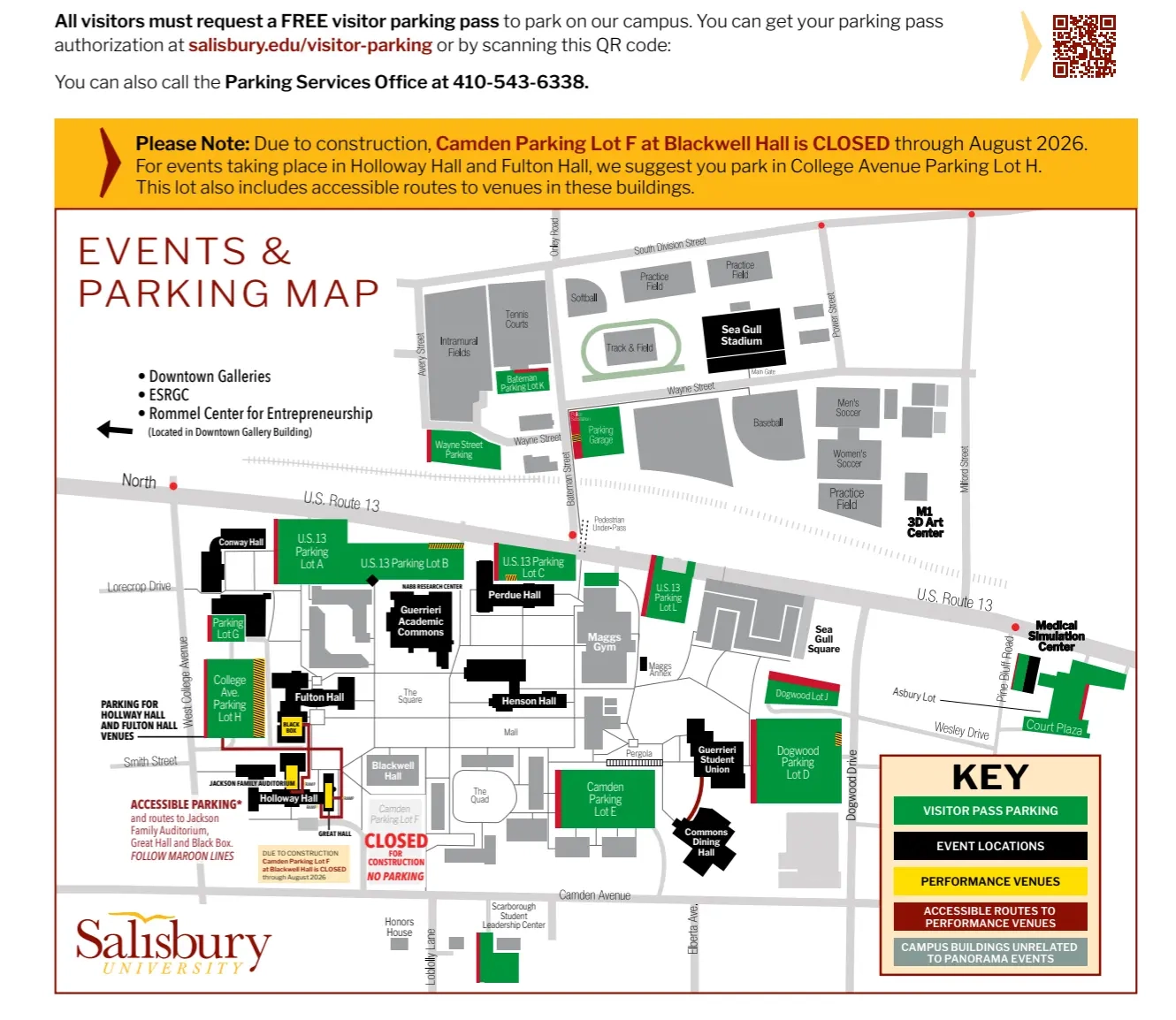 Campus Parking Map Salisbury University