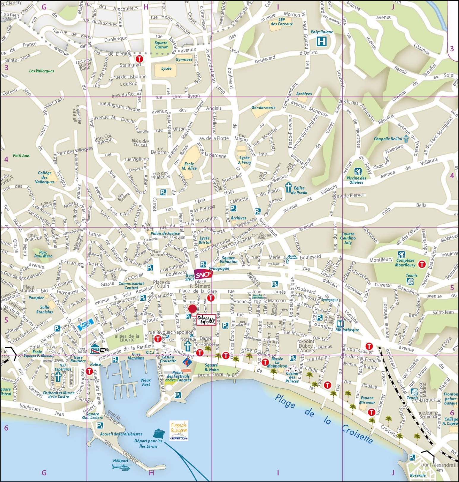 Cannes City Centre Map Ontheworldmap